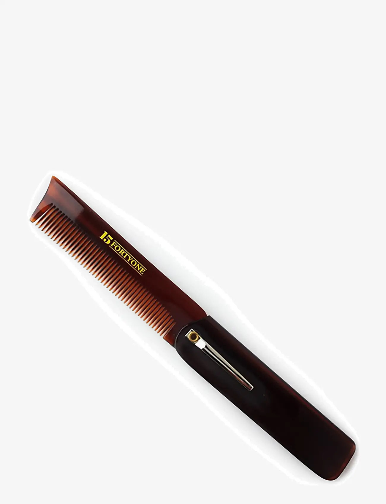 1541 of London - Folding Pocket Hair & Beard Comb With Clip - skægkamme - brown - 0