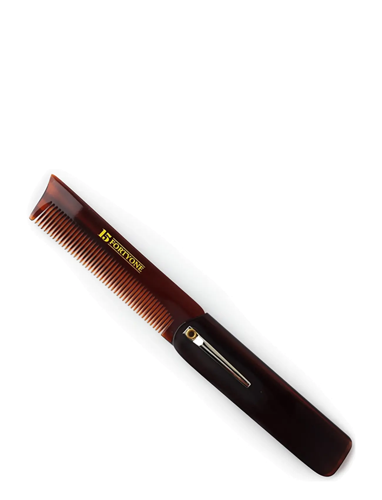 1541 of London Folding Pocket Hair & Beard Comb With Clip - Skægprodukter - BROWN / brown