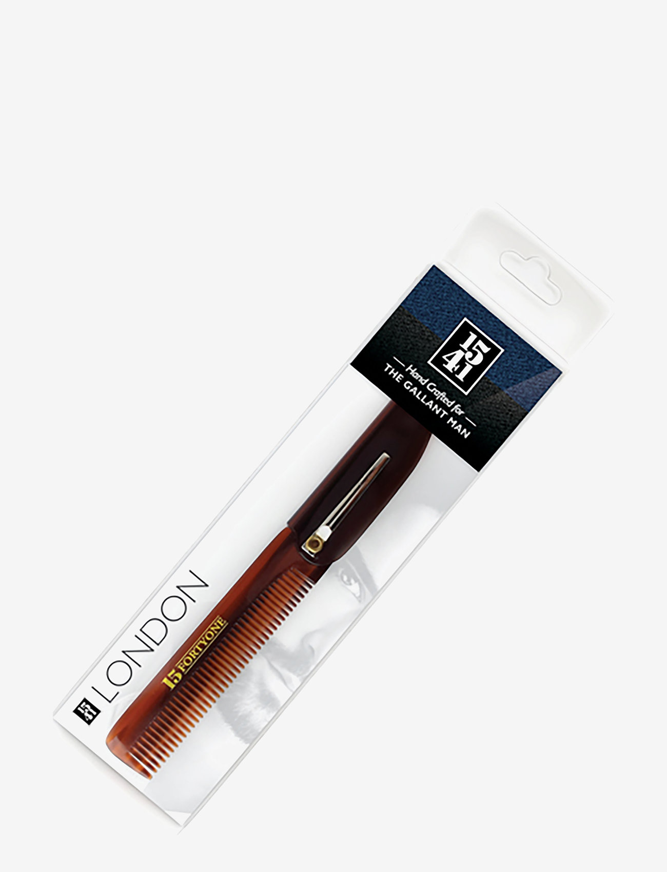 1541 of London - Pocket Size Folding Comb w/ clip - habemekammid - brown - 1