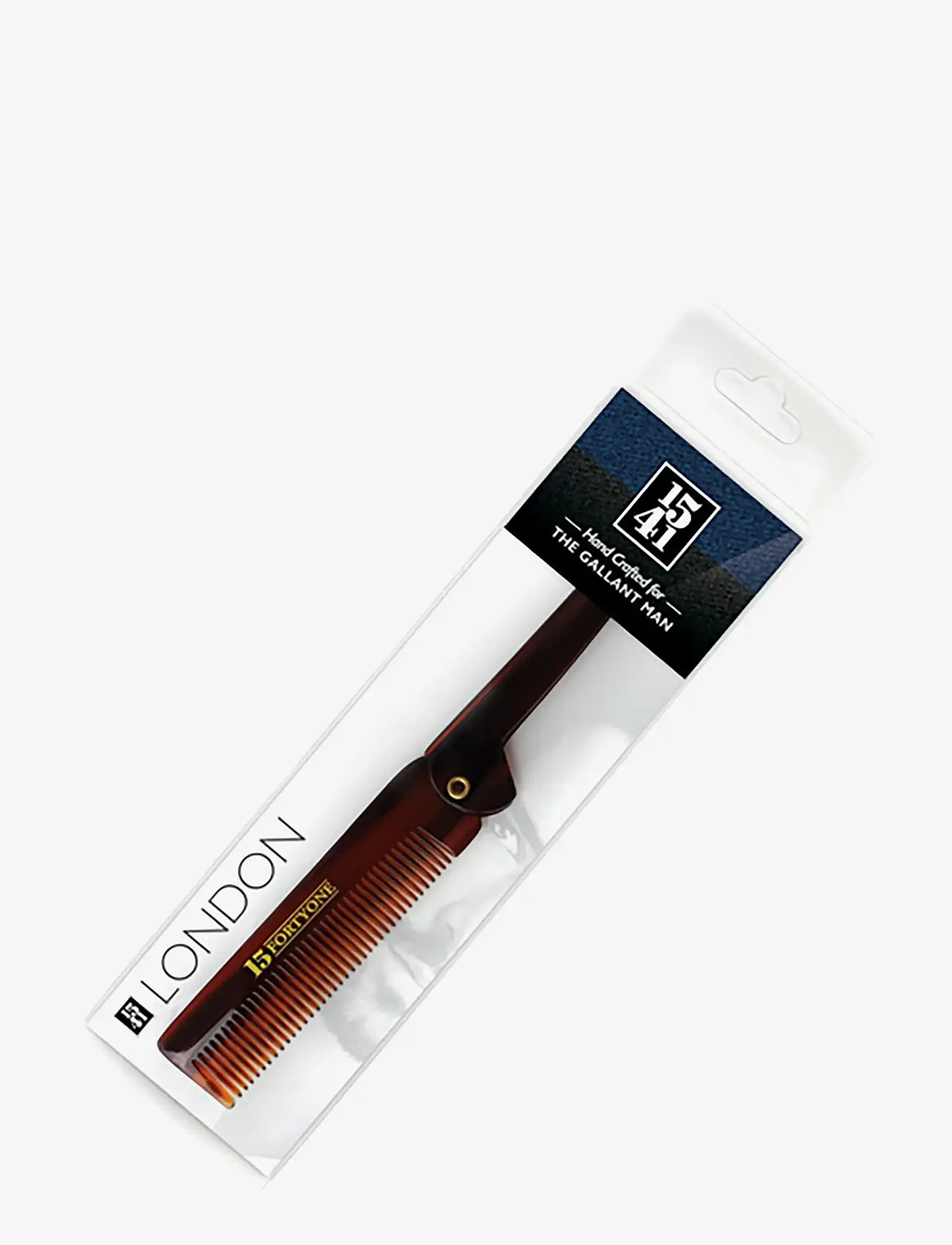 1541 of London - Pocket Size Fine Tooth Folding Comb - kammar - brown - 1