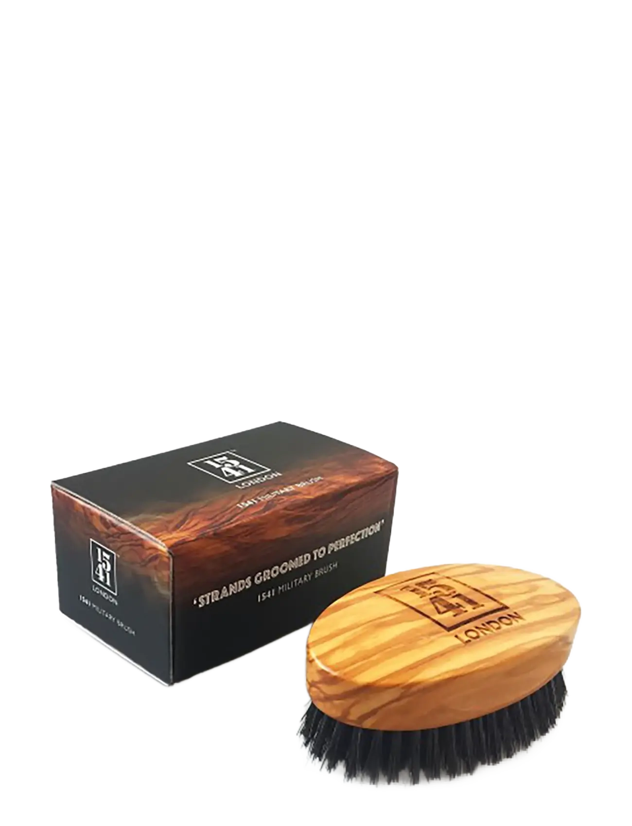 1541 of London Military Hair Brush With Pure Black Bristle (Olive Wood), Kam og børste, Beige, Str: ONE SIZE