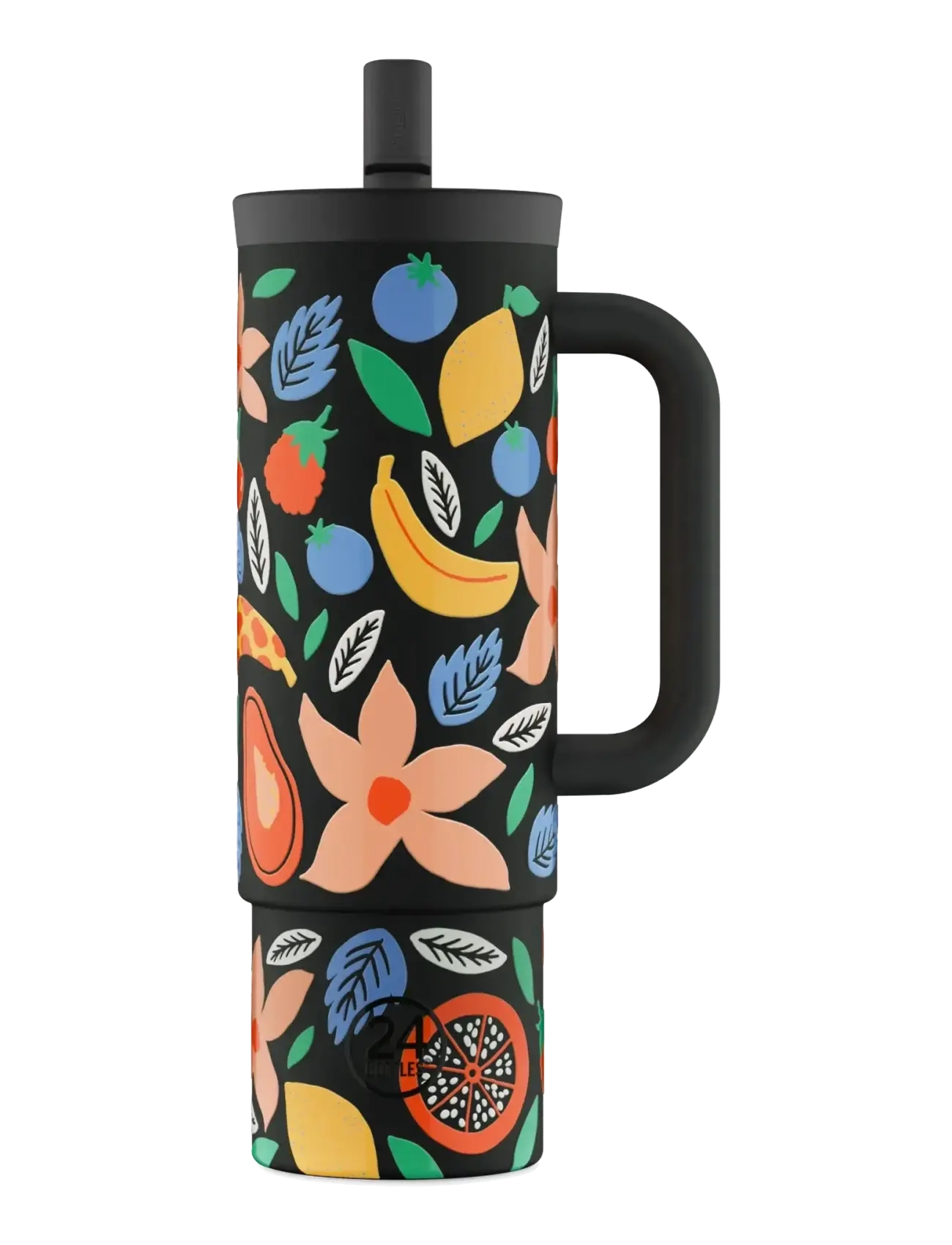 24bottles Straw Cup 800 ml - Tropical Noir - Termokopper - TROPICAL NOIR / black