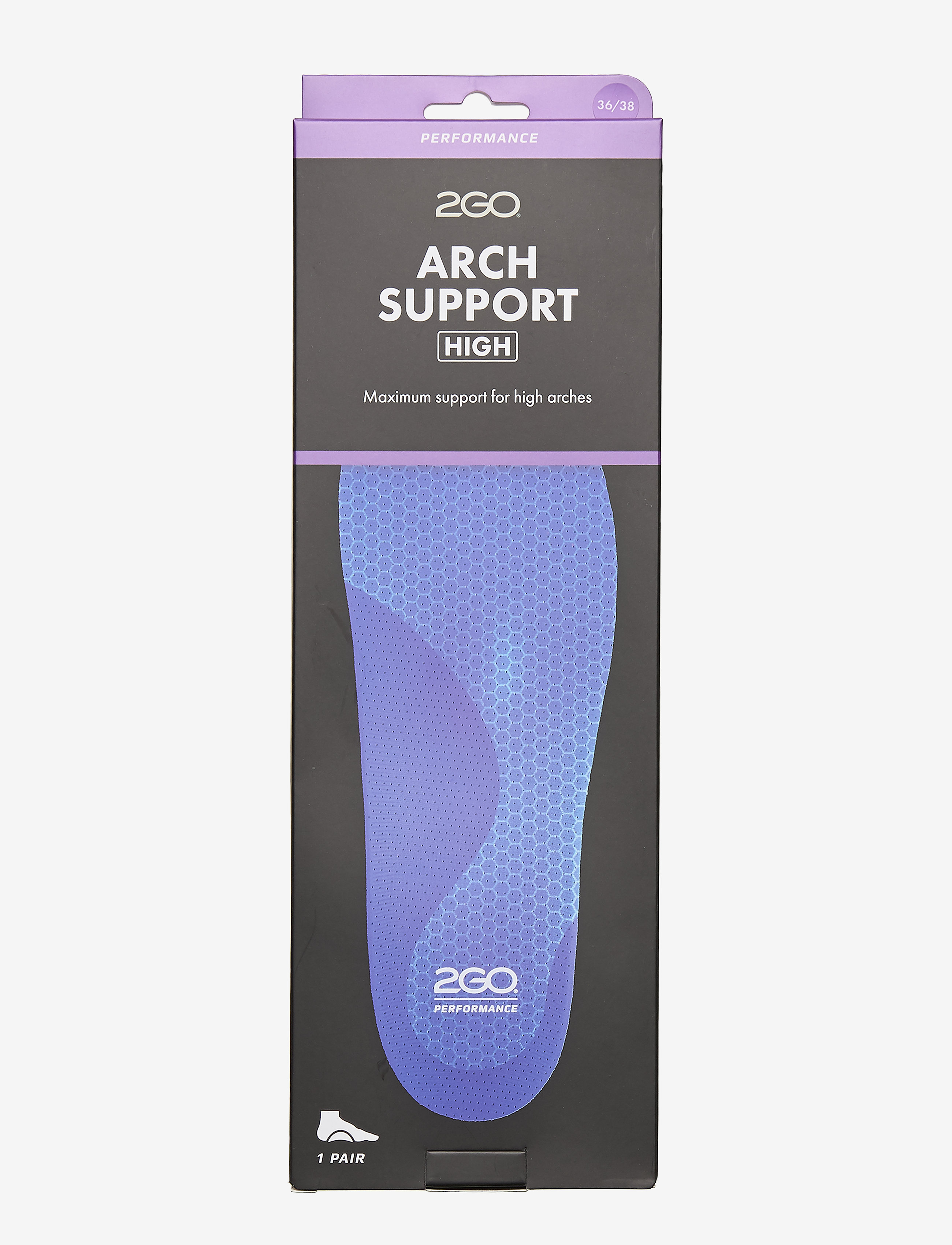2GO 2Go Arch Support High, 36-38, Purple, Skotilbehør > Såler, Dame