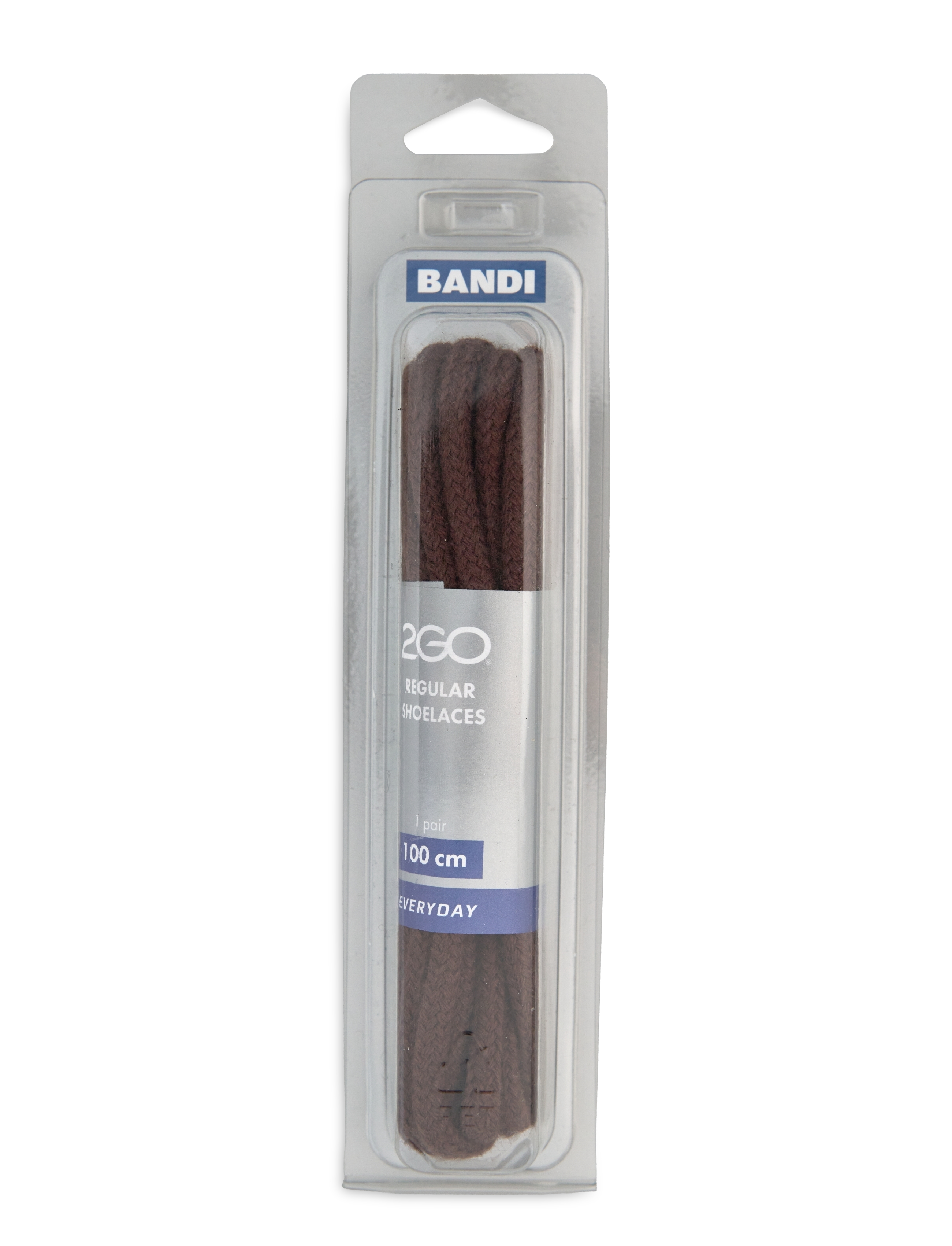 2GO 2Go Shoelace 493, 100 cm, Brown, Sko > Skotilbehør, Herre
