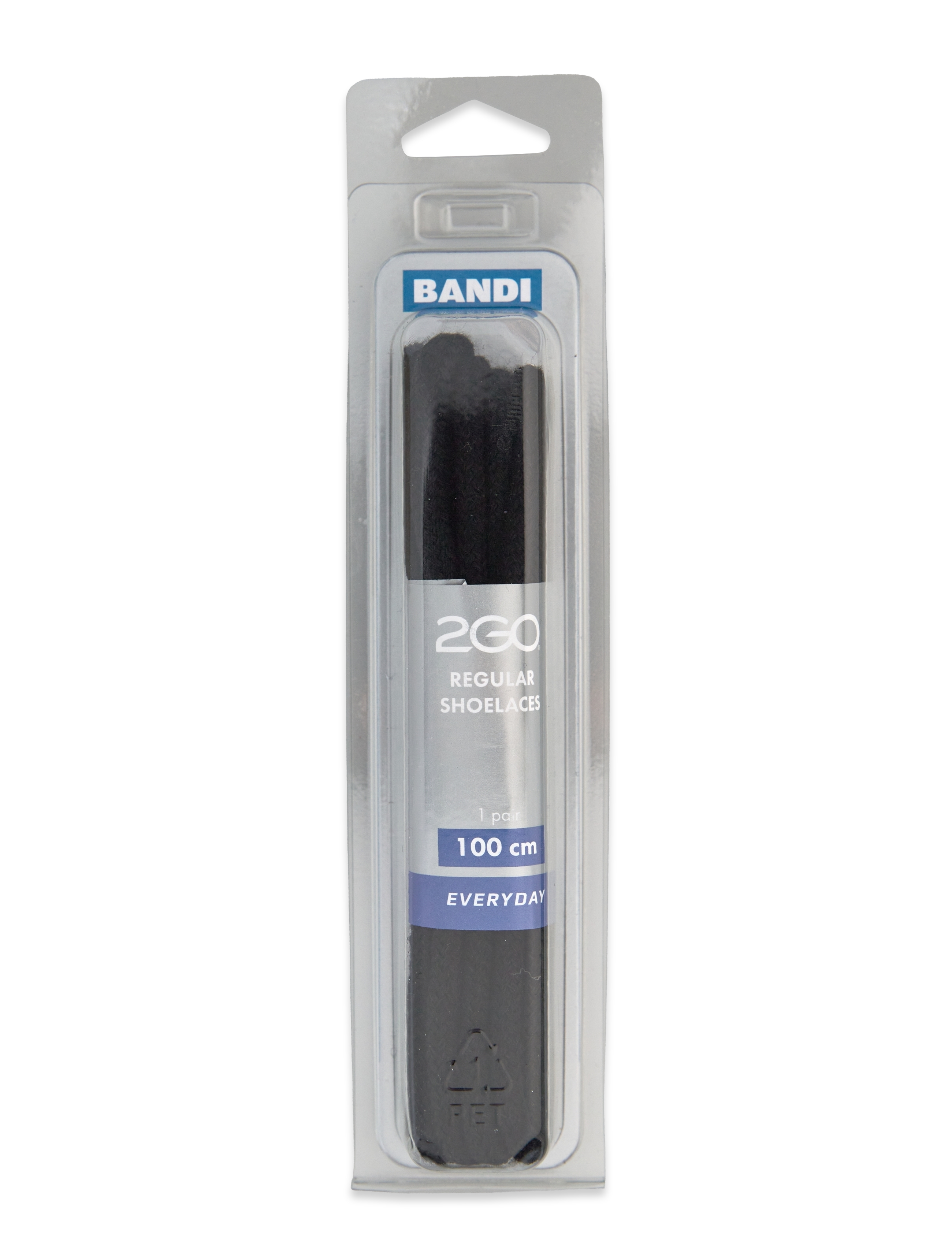 2GO Shoelace 494 - BLACK