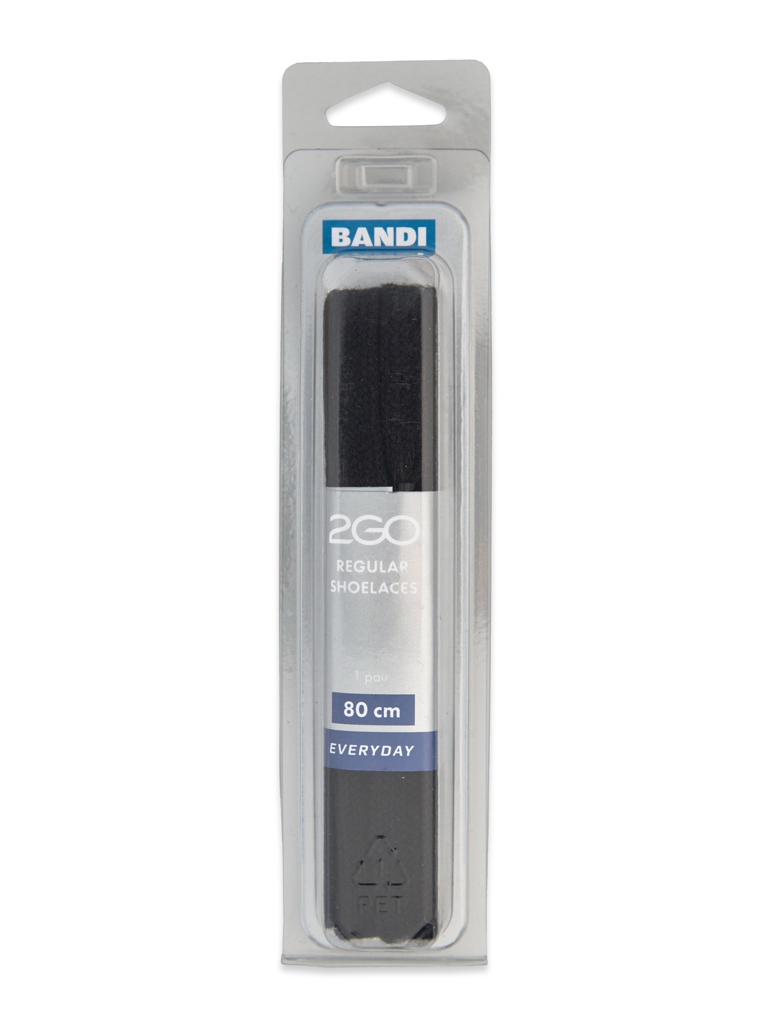 2GO Shoelace 540, Mænd, Almindelige Snørebånd 80 cm, Sort, Str: 80 cm