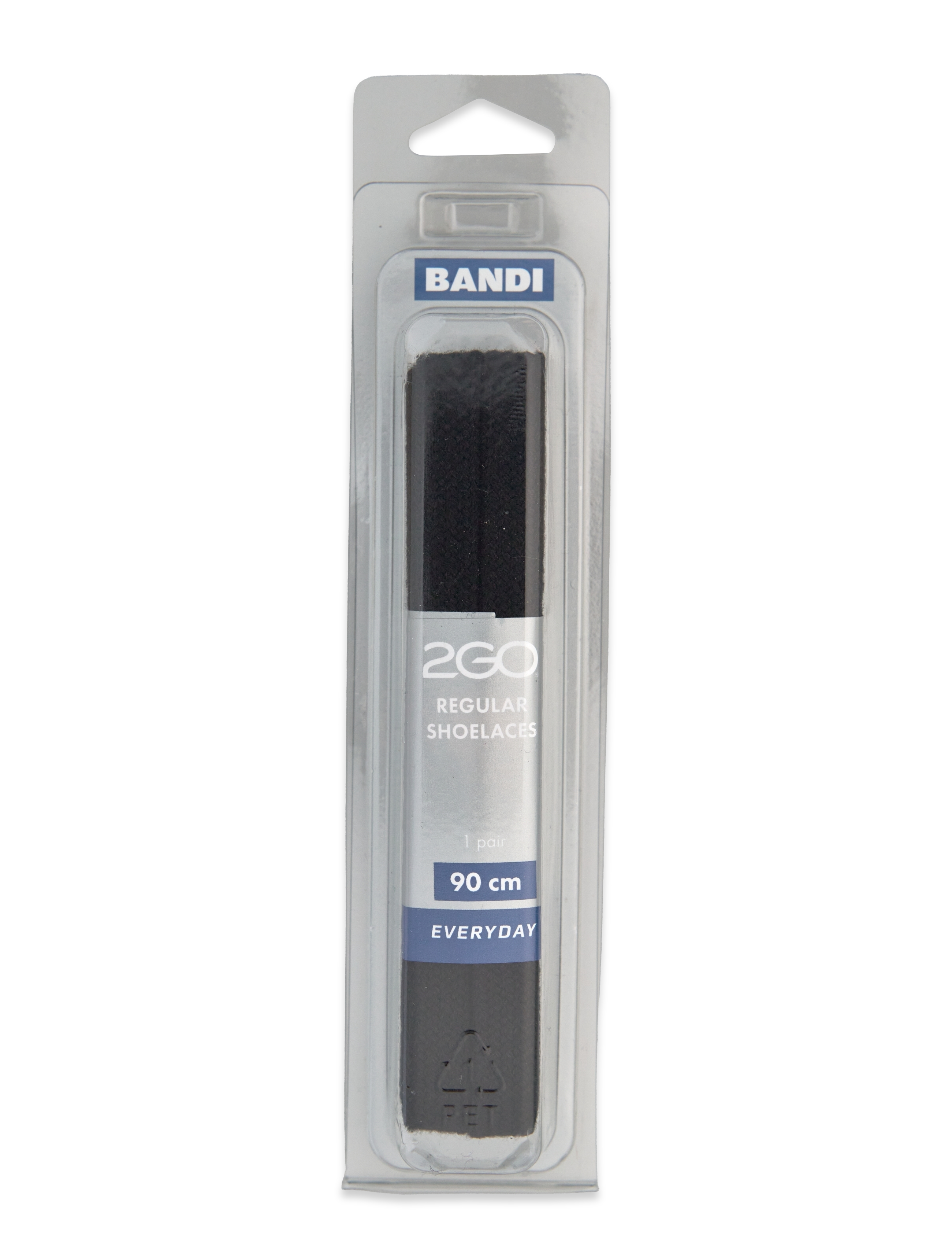 2GO Shoelace 547, Almindelige Snørebånd, Sort, Str: 90 cm