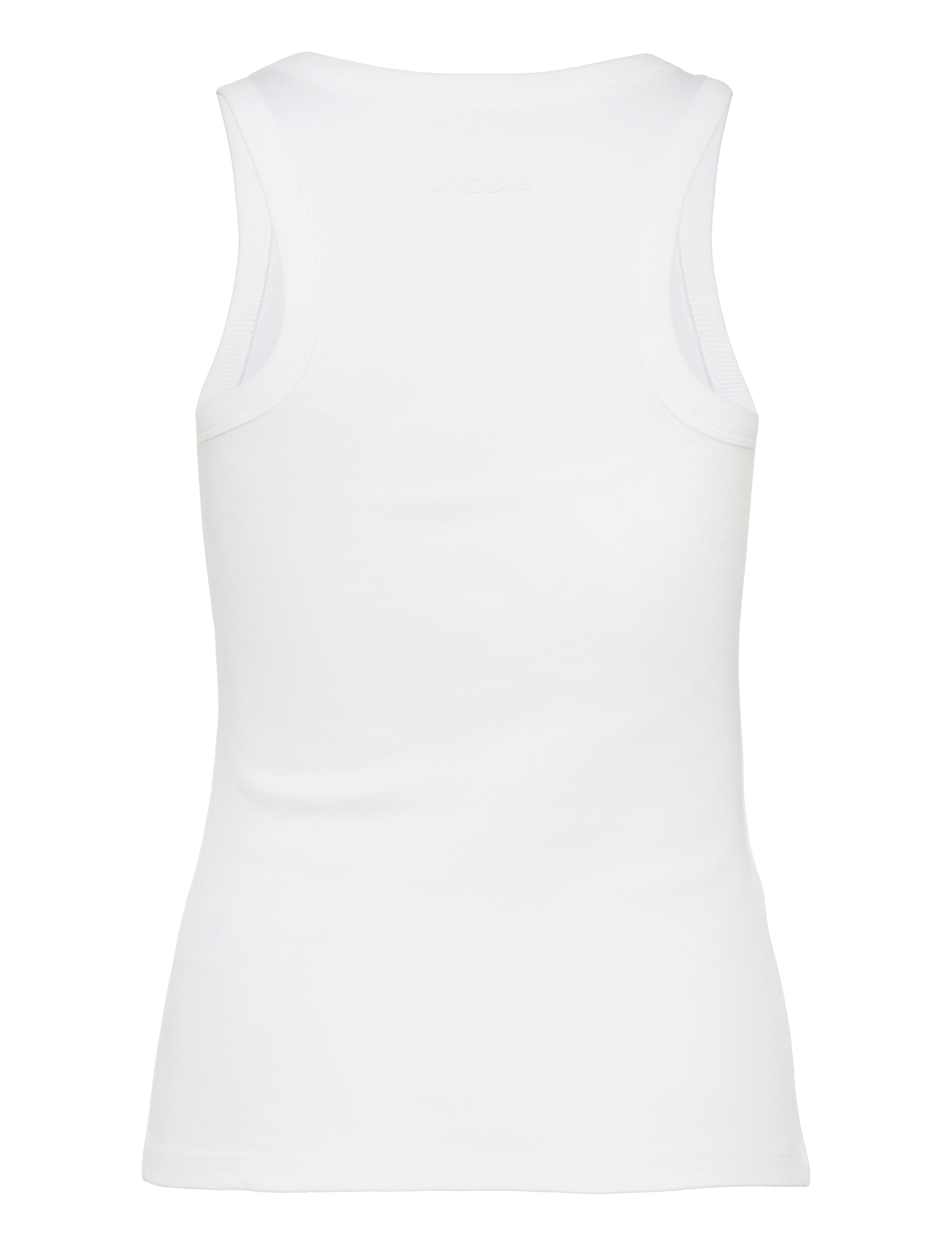 2NDDAY - 2ND Purity TT - Daily Cotton Rib - linnen - brilliant white - 1