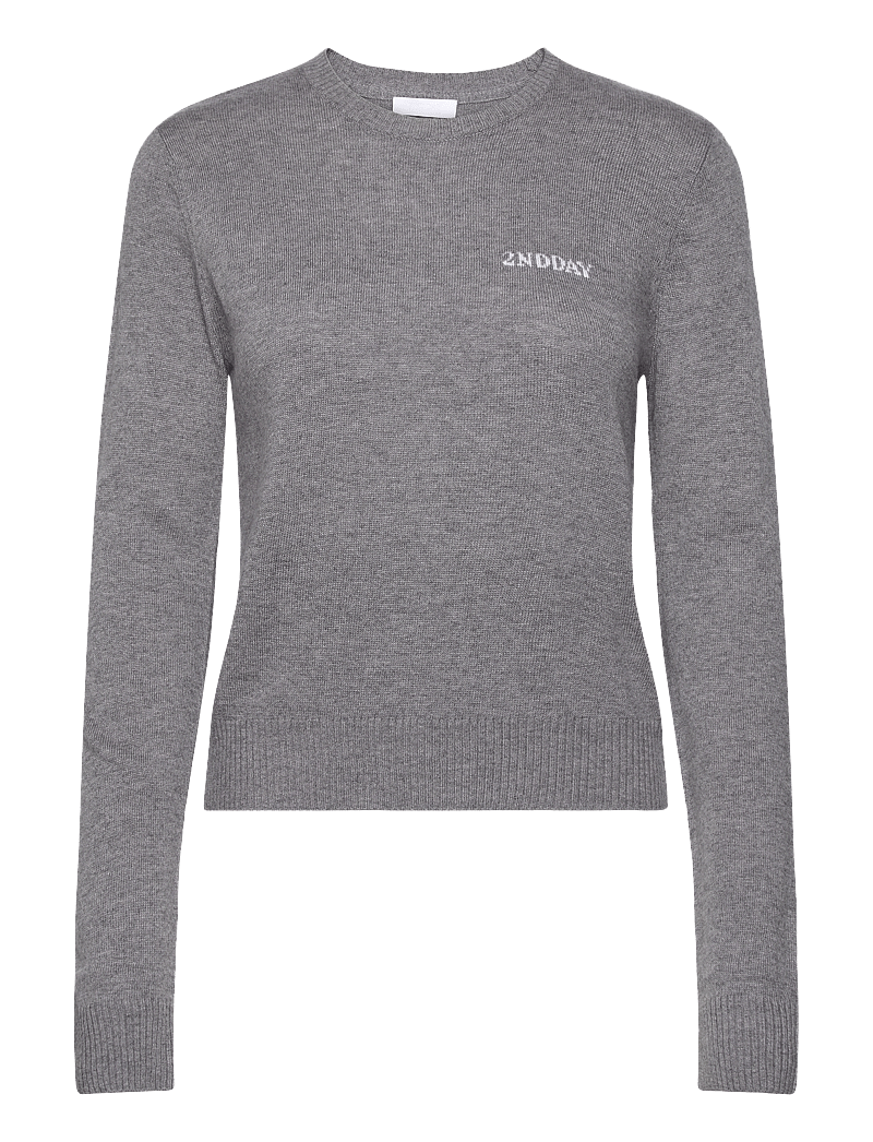2NDDAY - 2ND Lance TT - Soft Wool Blend - striktrøjer - light grey melange - 1