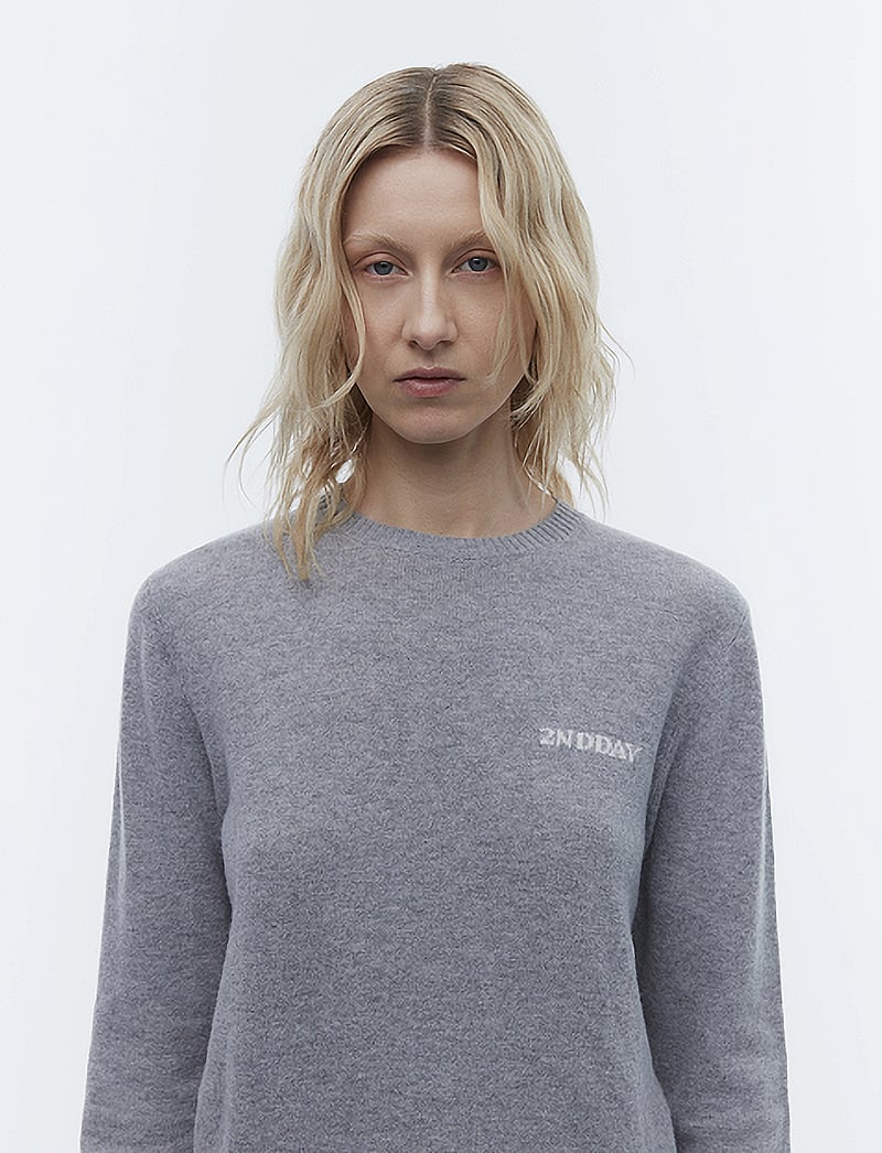 2NDDAY - 2ND Lance TT - Soft Wool Blend - striktrøjer - light grey melange - 0