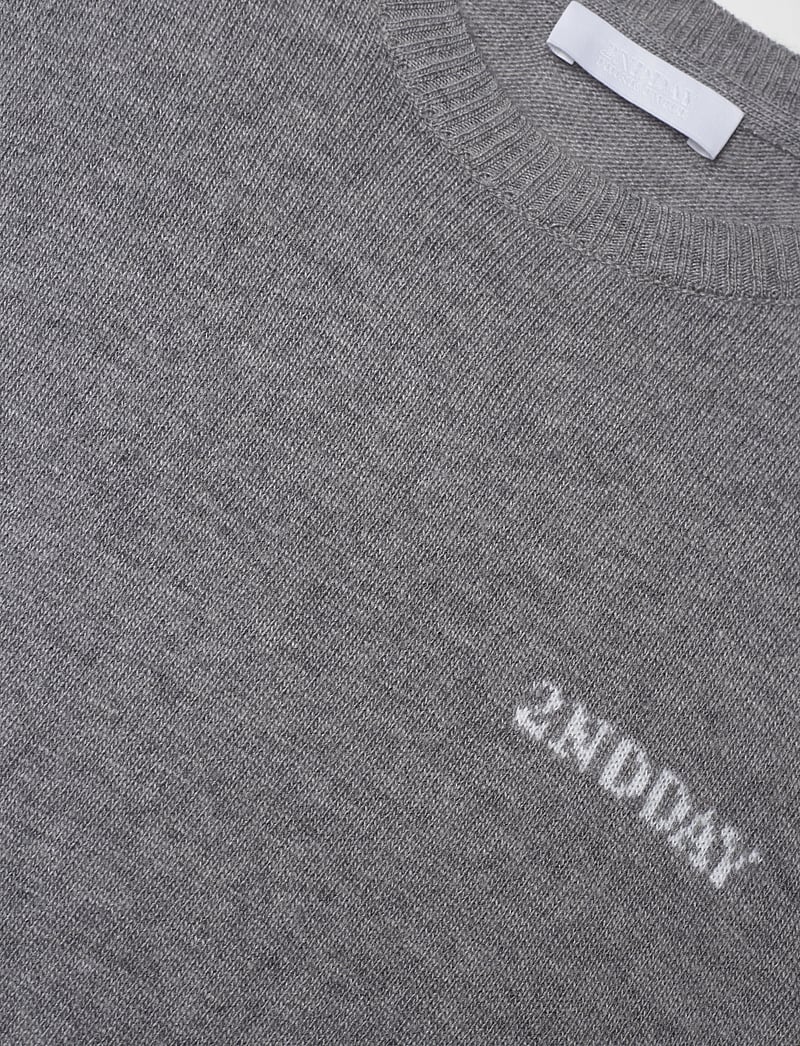 2NDDAY - 2ND Lance TT - Soft Wool Blend - striktrøjer - light grey melange - 4