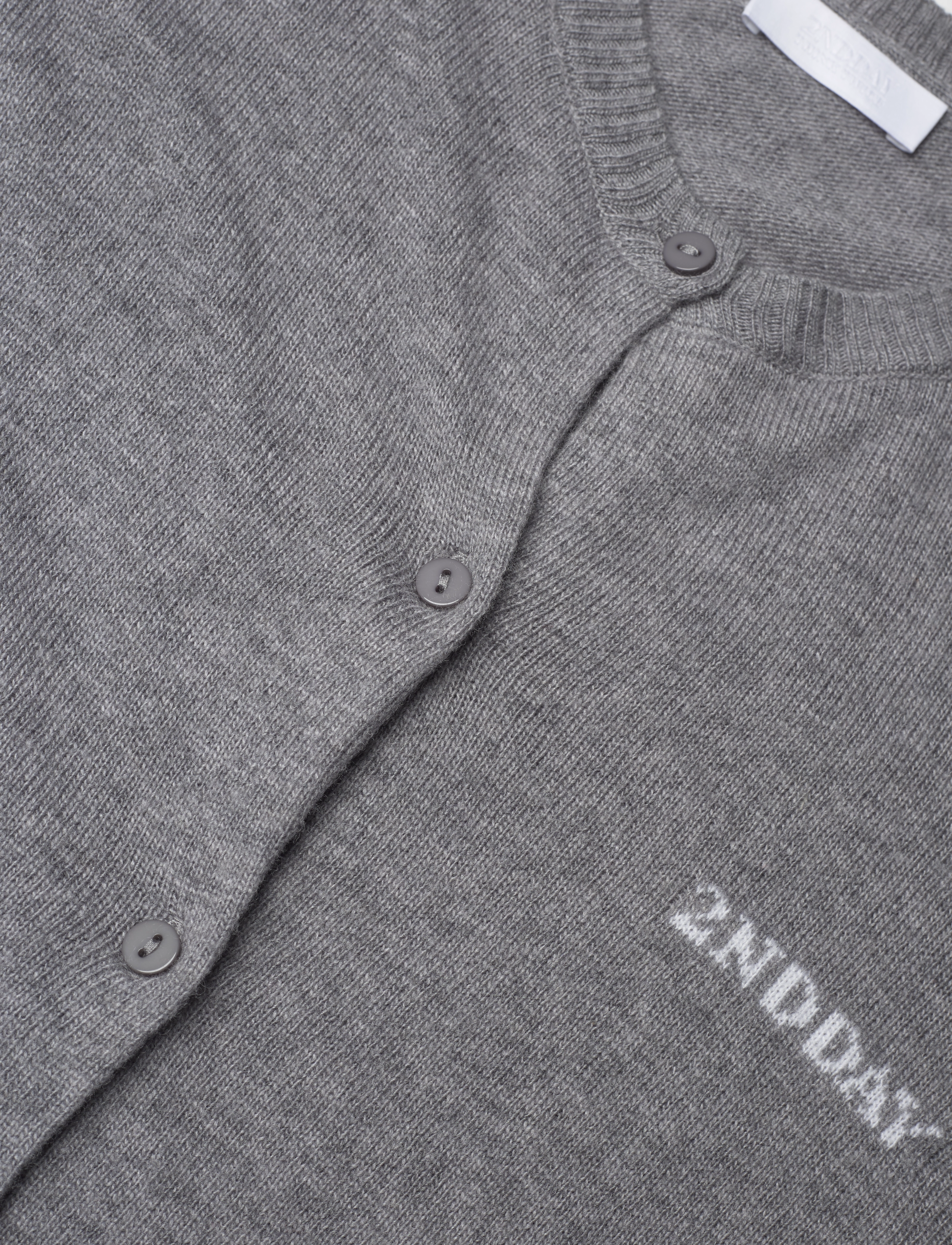 2NDDAY - 2ND Vinny TT - Soft Wool Blend - cardigans - light grey melange - 2