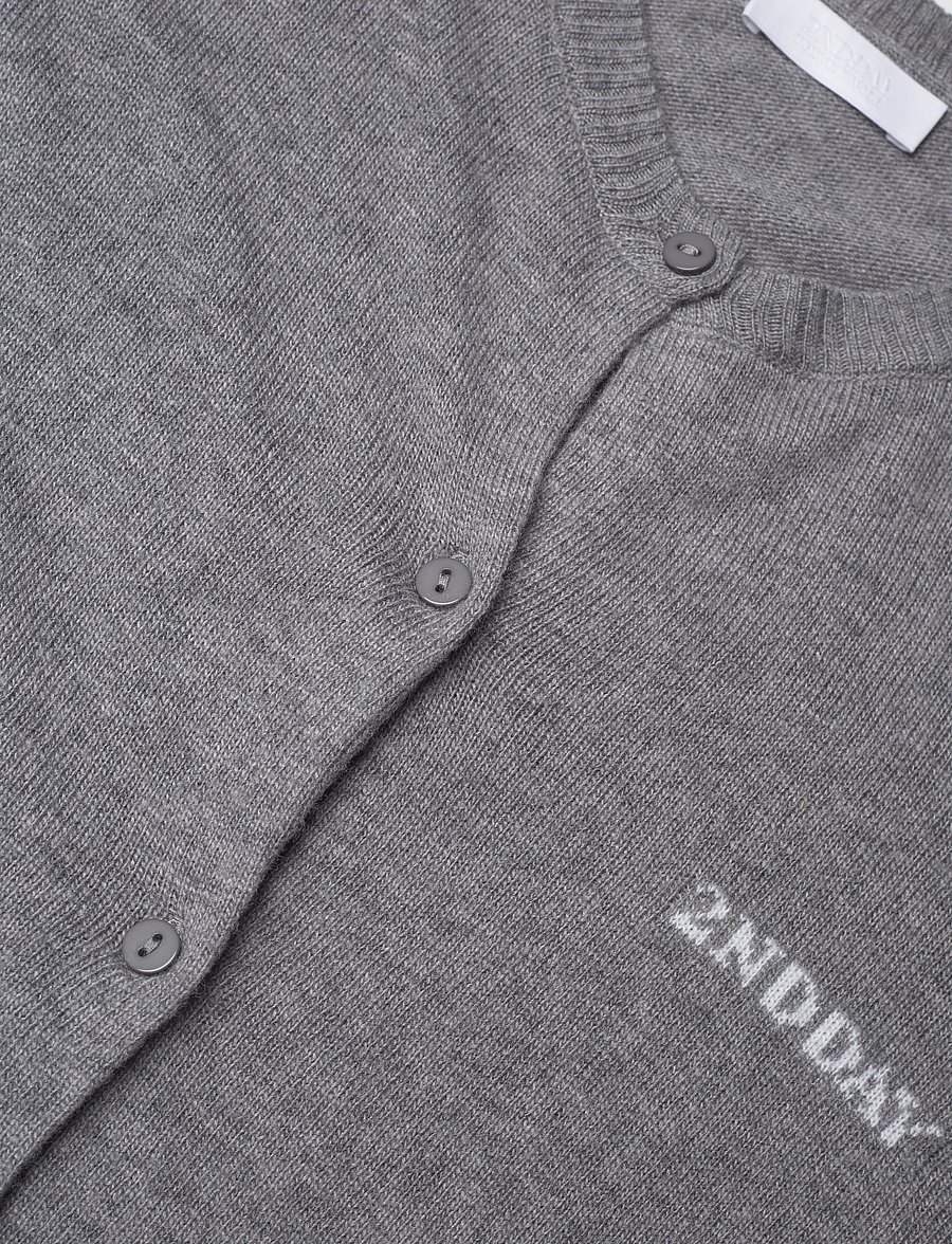 2NDDAY - 2ND Vinny TT - Soft Wool Blend - cardigans - light grey melange - 2