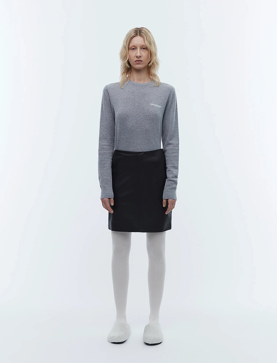 2NDDAY - 2ND Ceciliana - Classic Leather - lederröcke - meteorite (black) - 0