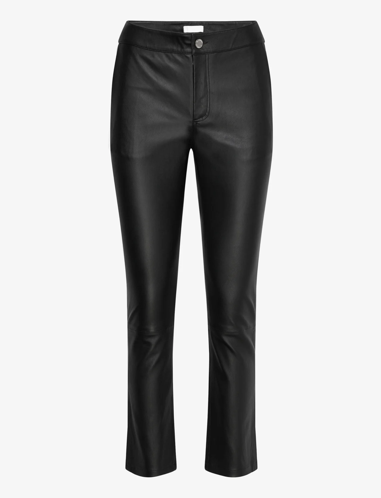 2NDDAY - 2ND Leya - Refined Stretch Leather - leather trousers - meteorite (black) - 0