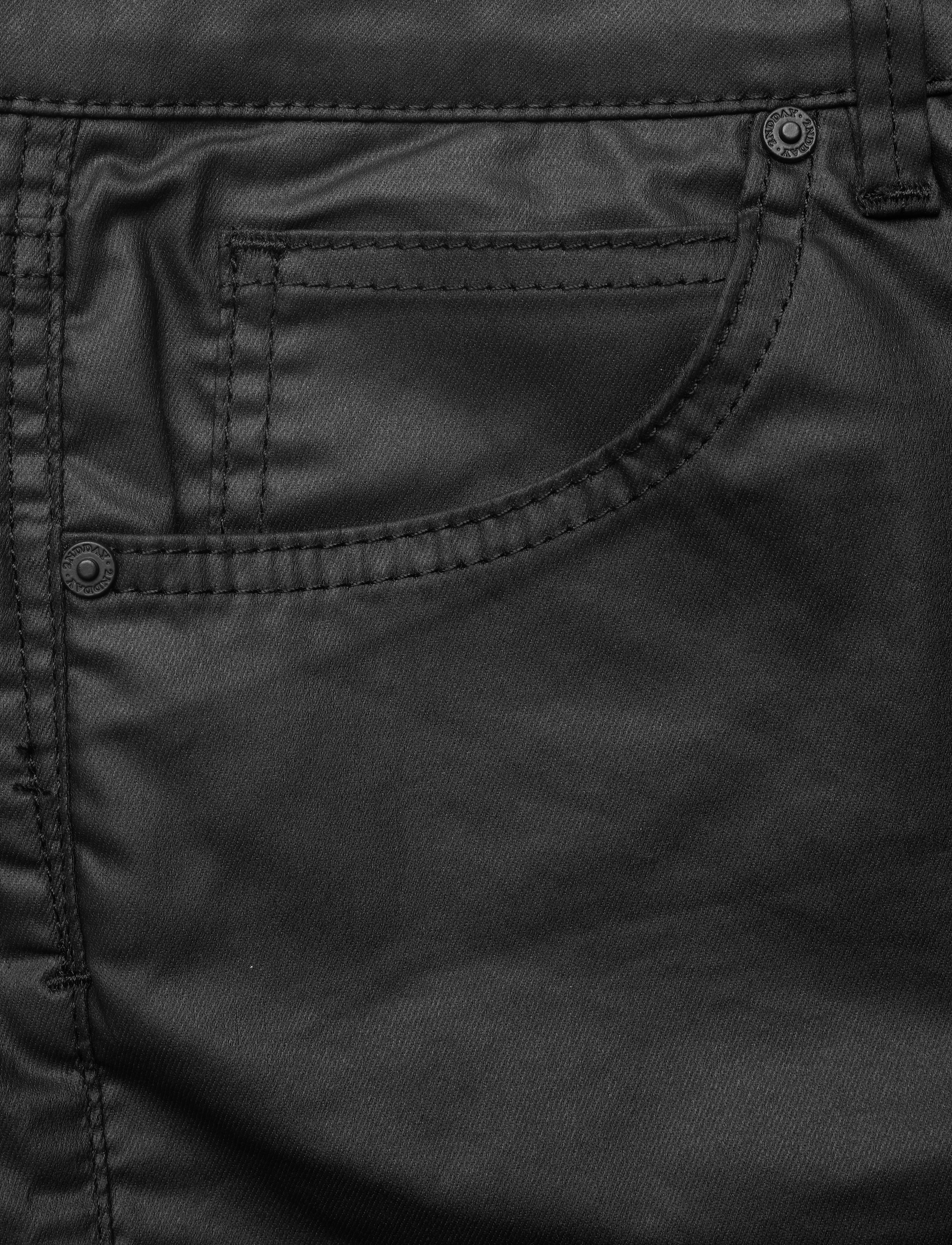 2NDDAY - 2ND Riggis Comfort Coated - læderbukser - black denim - 2