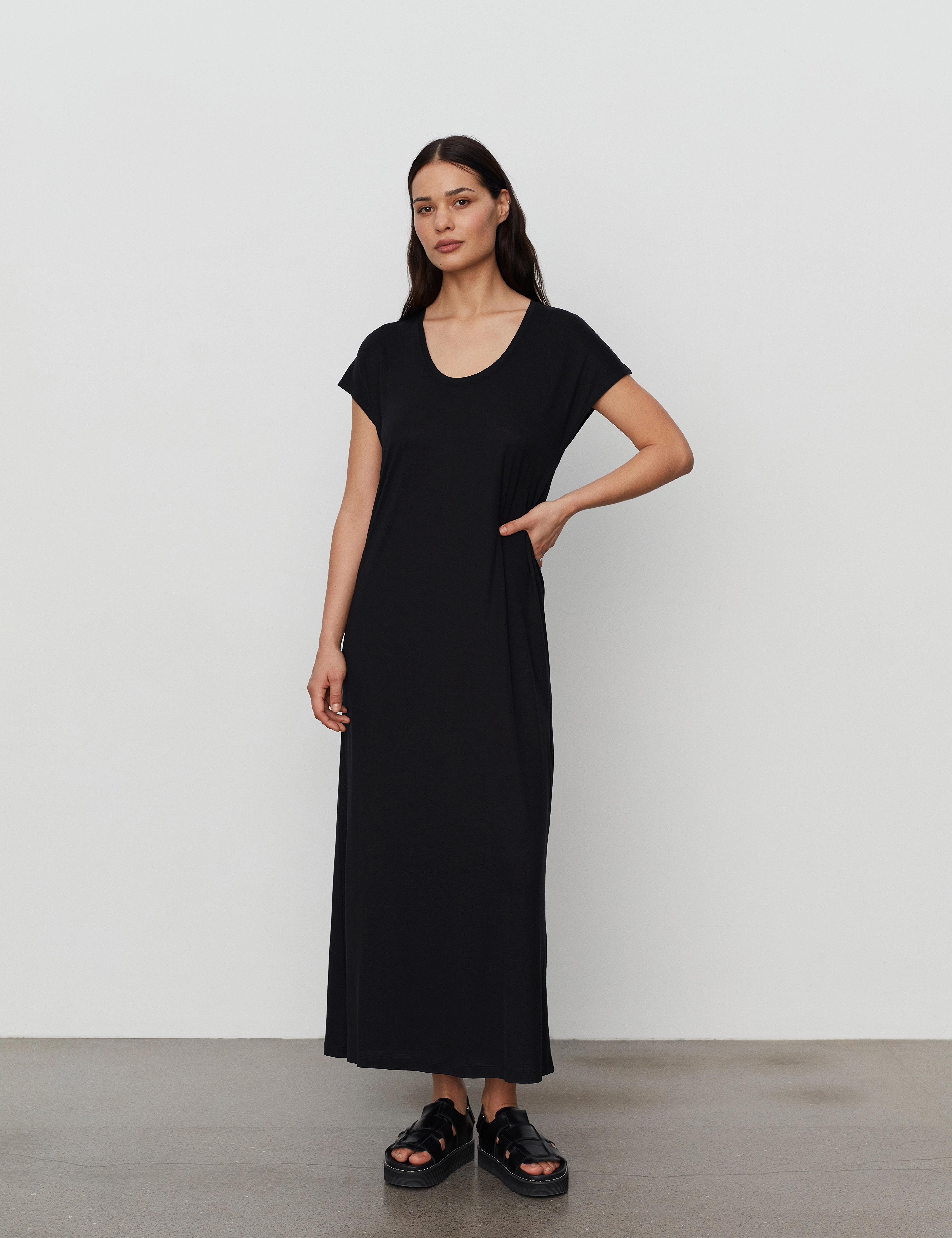 2NDDAY 2ND Cortland TT - Tencel Jersey - Klänningar - DEEP BLACK / black