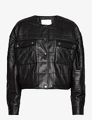 2NDDAY - 2ND Rajka - Refined Leather - spring jackets - deep black - 0