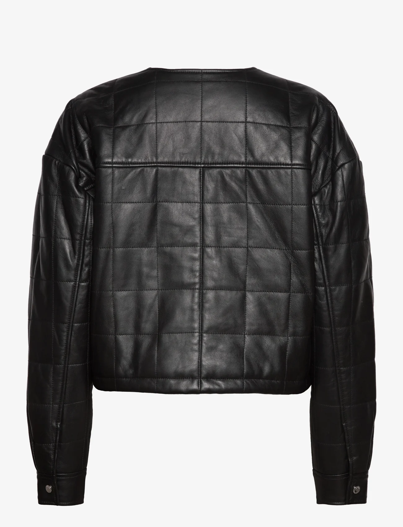2NDDAY - 2ND Rajka - Refined Leather - spring jackets - deep black - 1