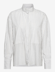 2NDDAY - 2ND Troi - Cotton Sense Stripe - langärmlige hemden - soft stripe grey - 0