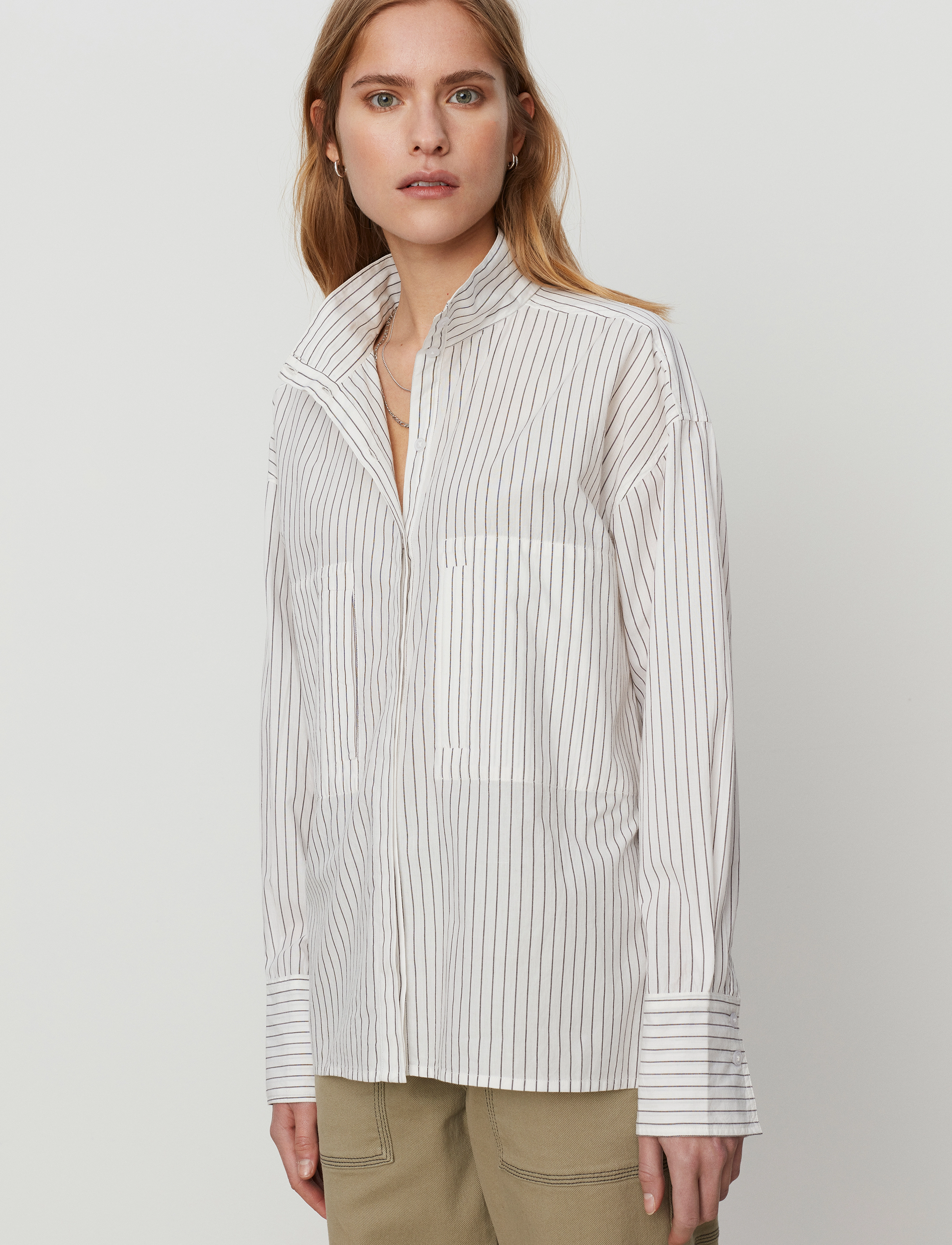 2NDDAY - 2ND Troi - Cotton Sense Stripe - soft stripe grey - 2