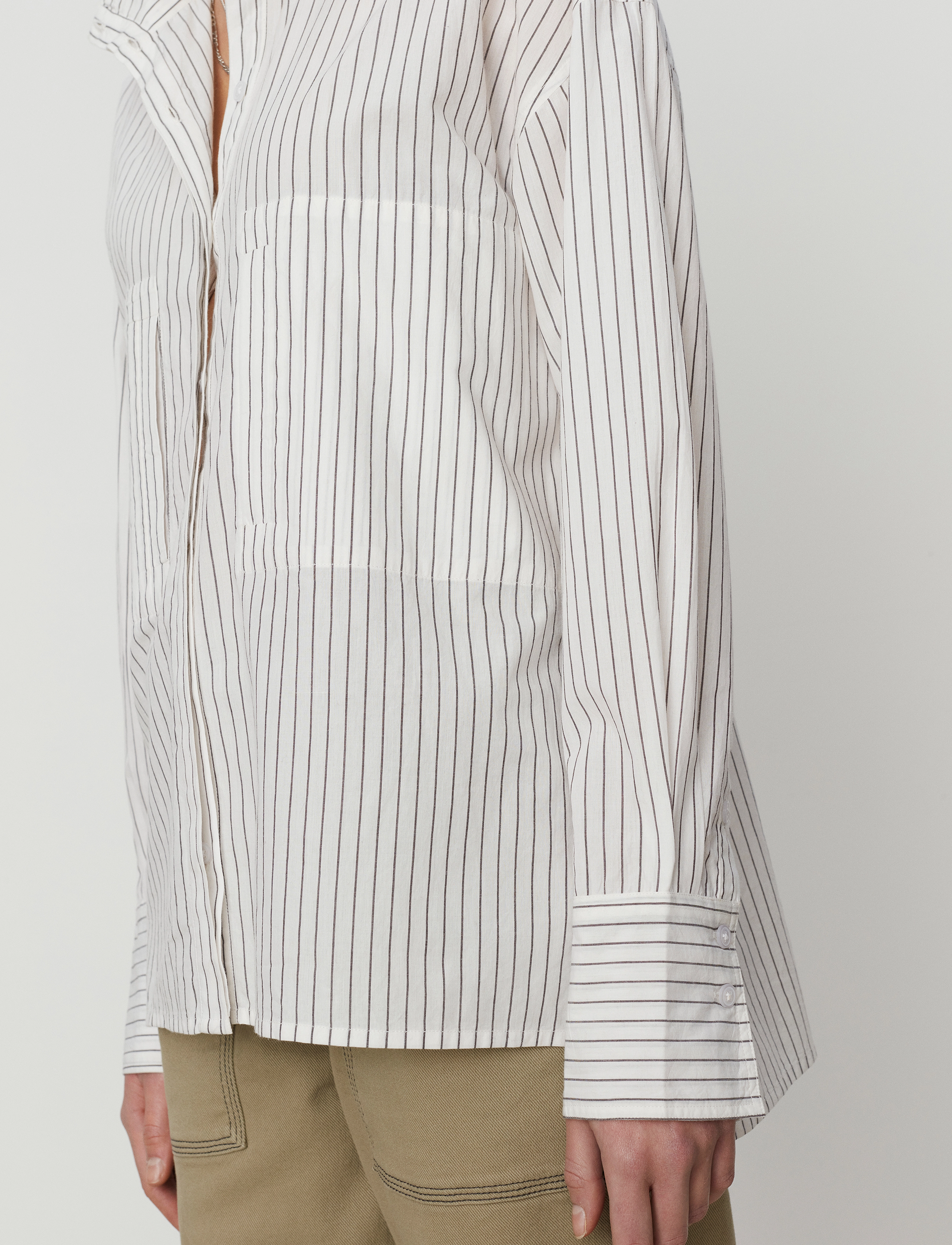 2NDDAY - 2ND Troi - Cotton Sense Stripe - soft stripe grey - 3