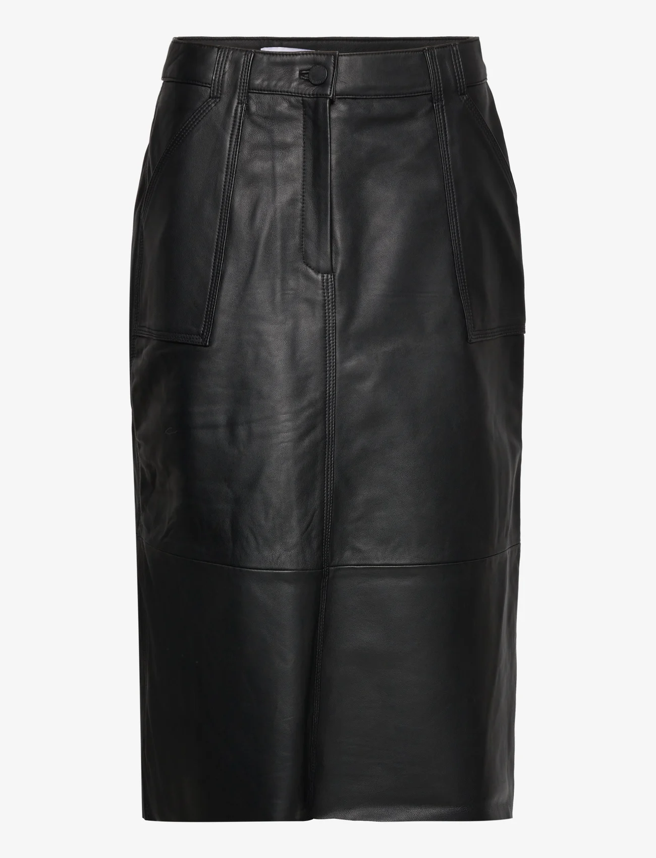 2NDDAY - 2ND Bari - Dense Leather - leather skirts - meteorite (black) - 0