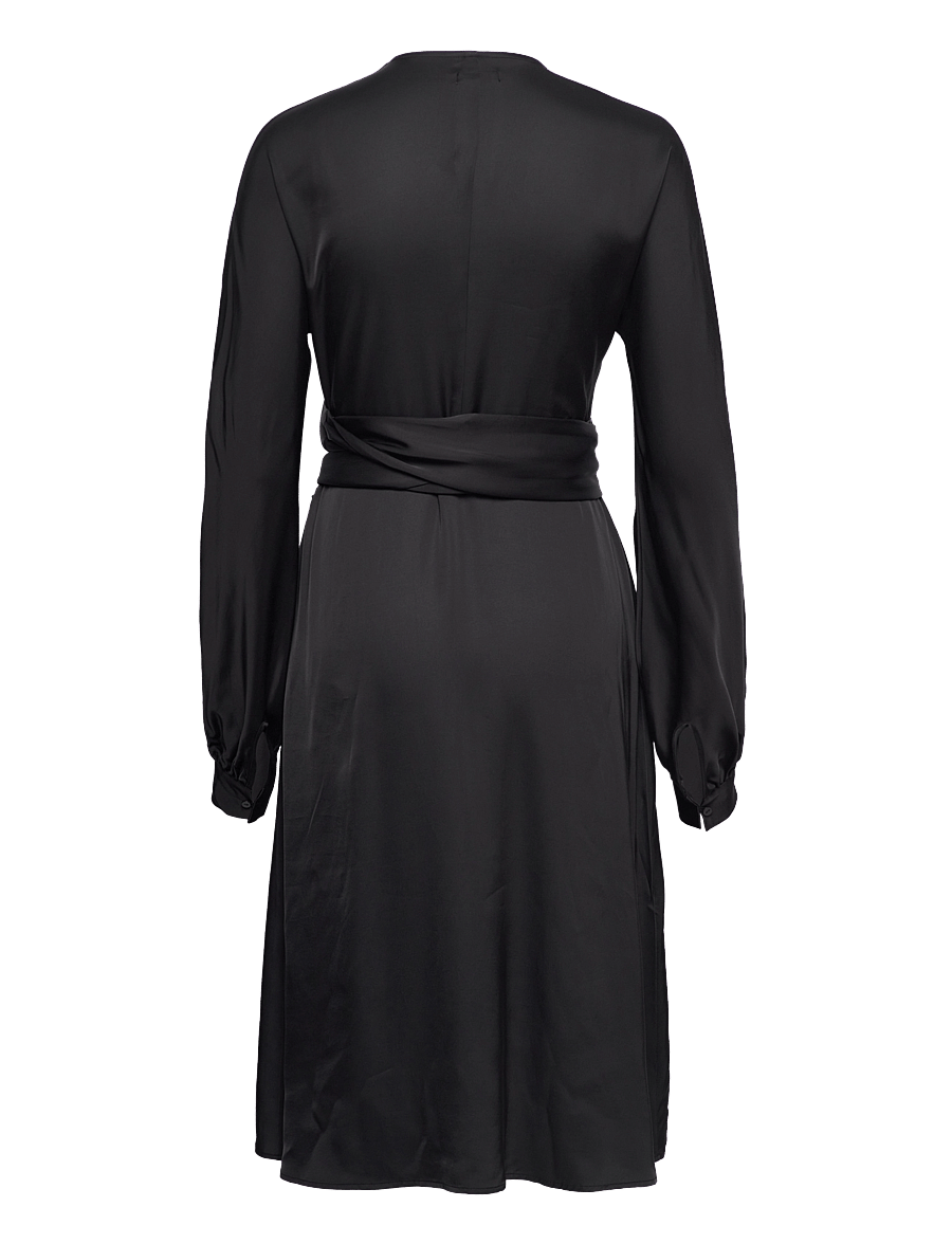 2NDDAY - 2ND Serene - Fluid Satin - slå-om-kjoler - meteorite (black) - 1