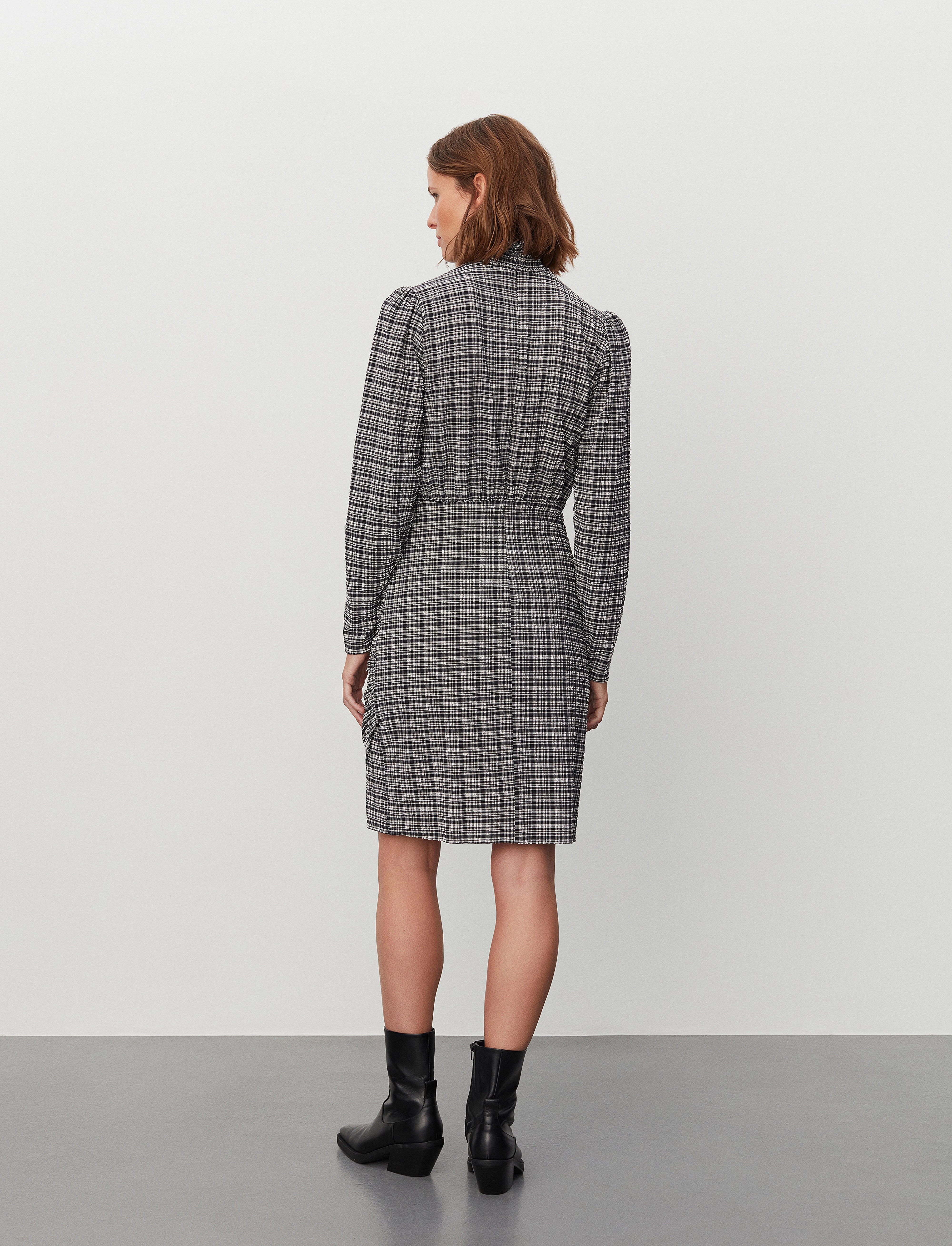 2NDDAY - 2ND Louanna - Structural Check - short dresses - meteorite (black) - 4