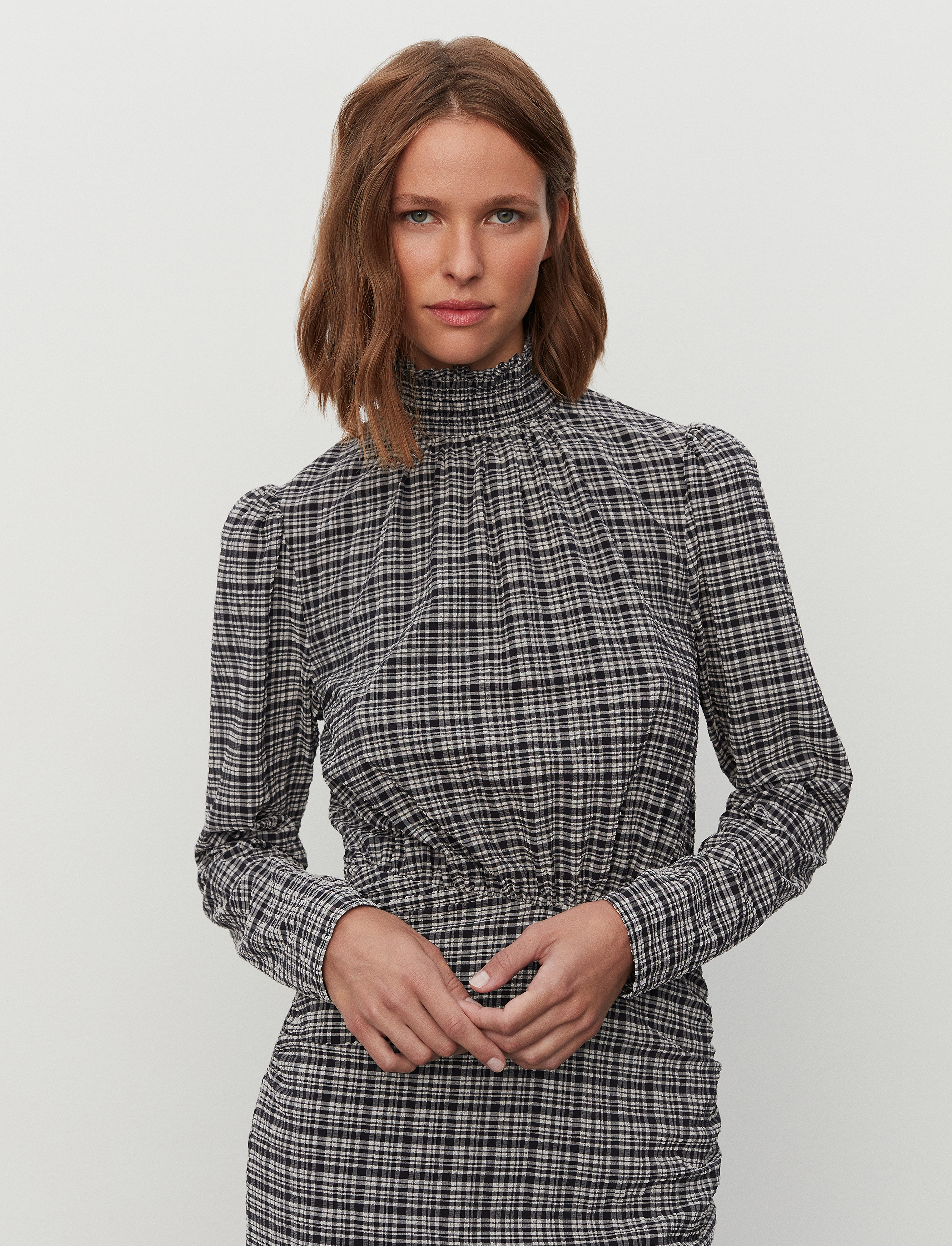 2NDDAY - 2ND Louanna - Structural Check - short dresses - meteorite (black) - 5