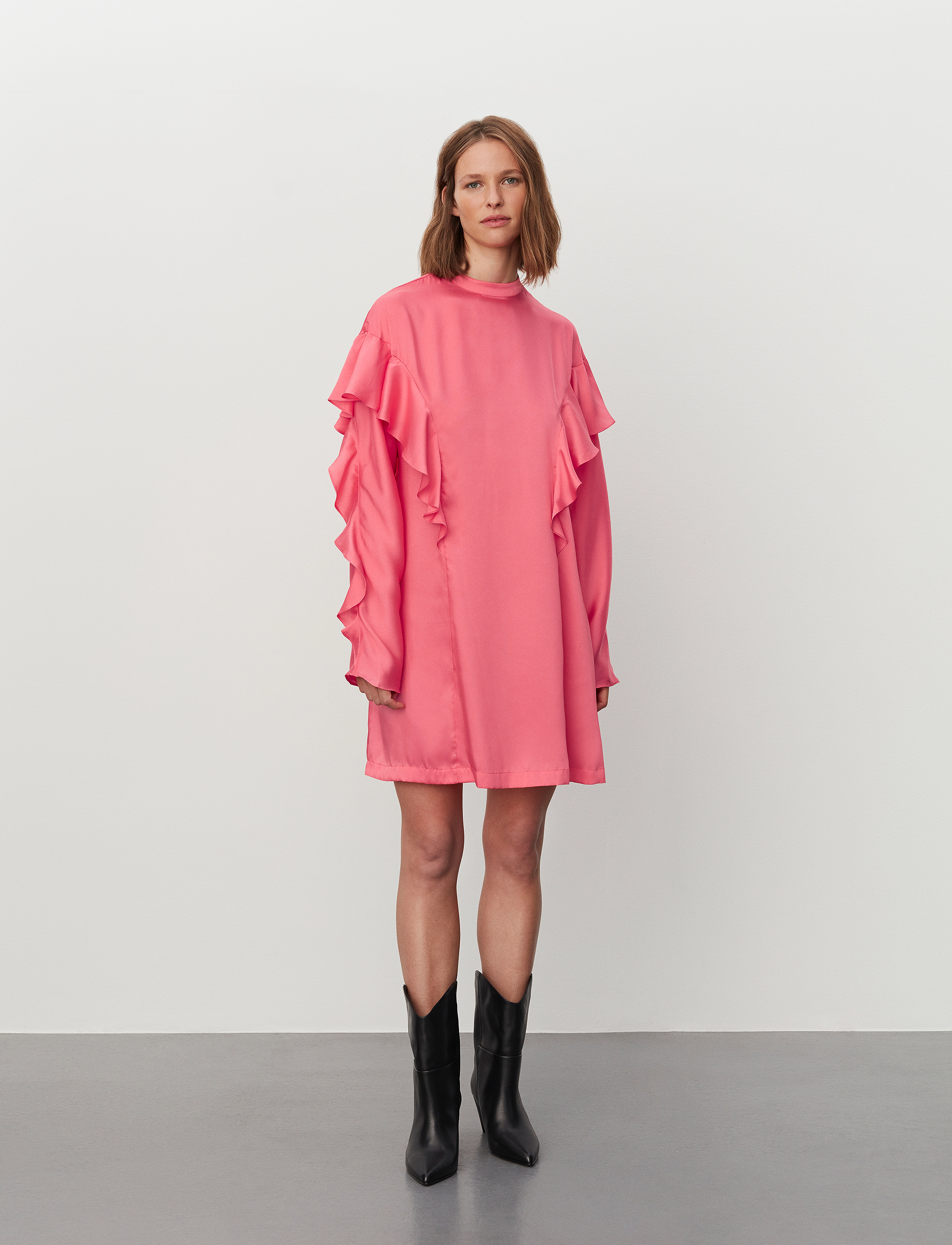 2NDDAY 2Nd Edition Dash Drapy Twill Solid, 36, Dresses, Rosa - Short Dress, Frauen