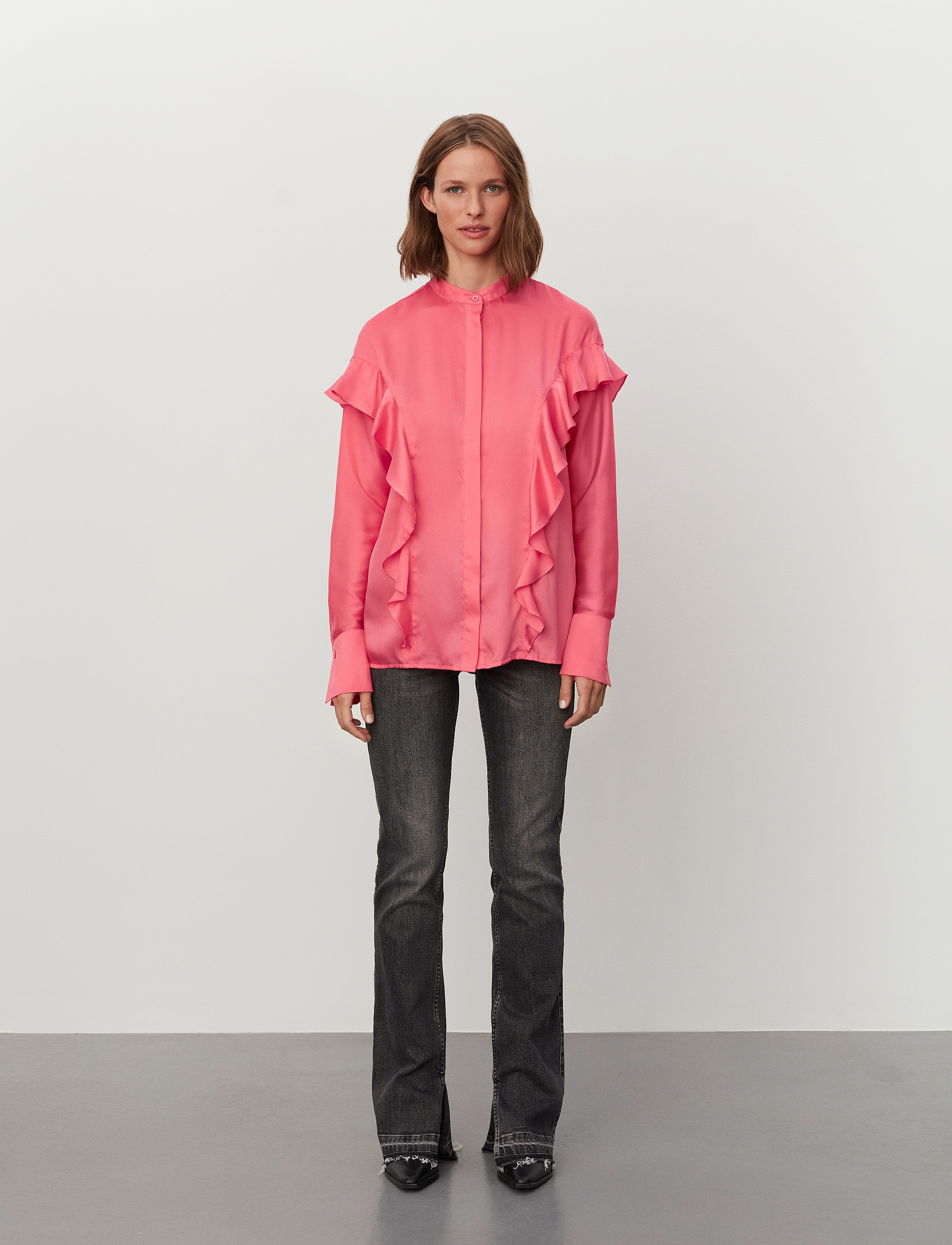 2NDDAY 2Nd Edition Geranimo Drapy Twill, 36, Blouses, Rosa - Long-sleeved, Frauen