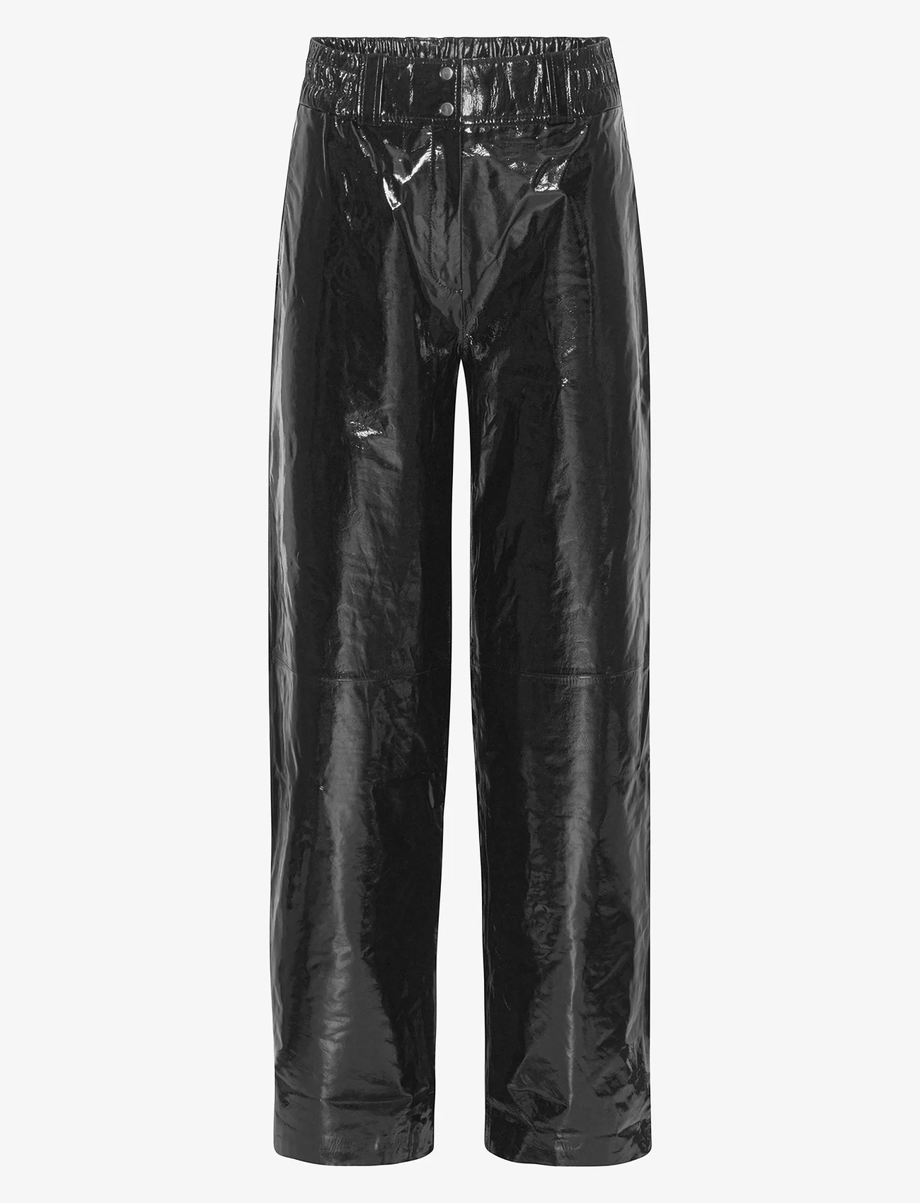 2NDDAY - 2ND Edition Cedar - Soft Patent Lea - leather trousers - meteorite (black) - 1