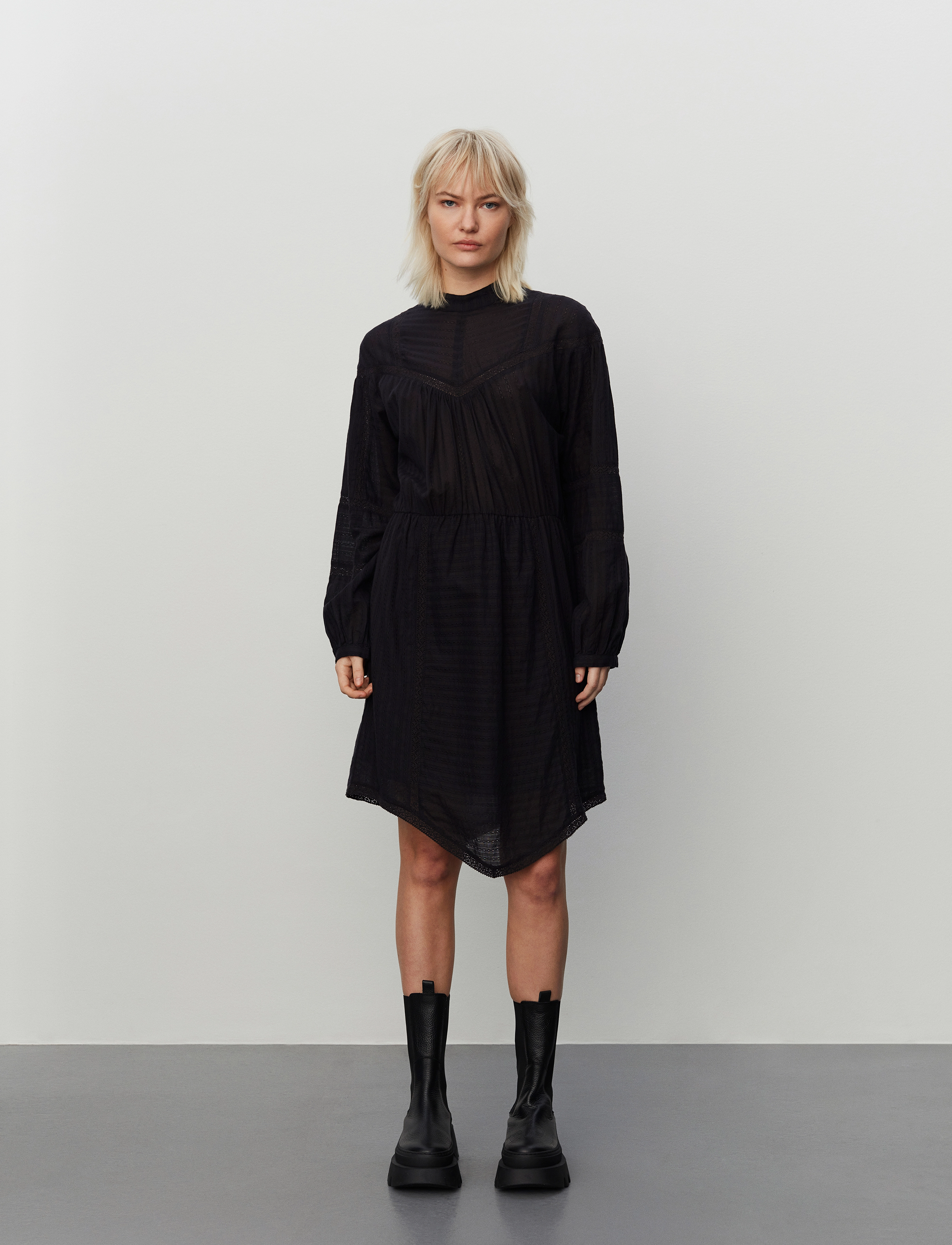 2NDDAY 2Nd Melisandra - Cotton Romance, 32, Black, Kjoler > Knælange Og Midi, Dame