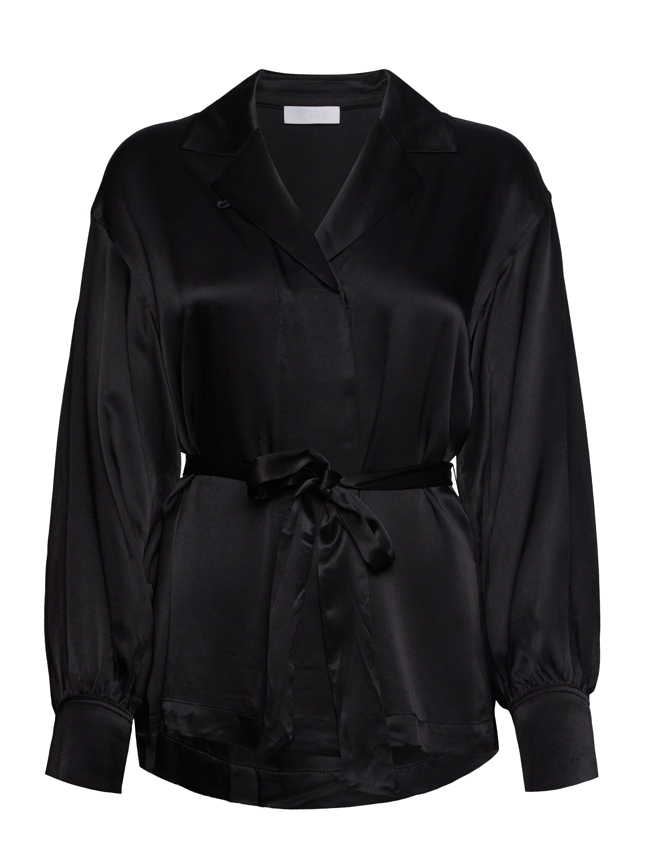 2NDDAY - 2ND Shanon TT - Satin Ease - langärmlige blusen - meteorite (black) - 2