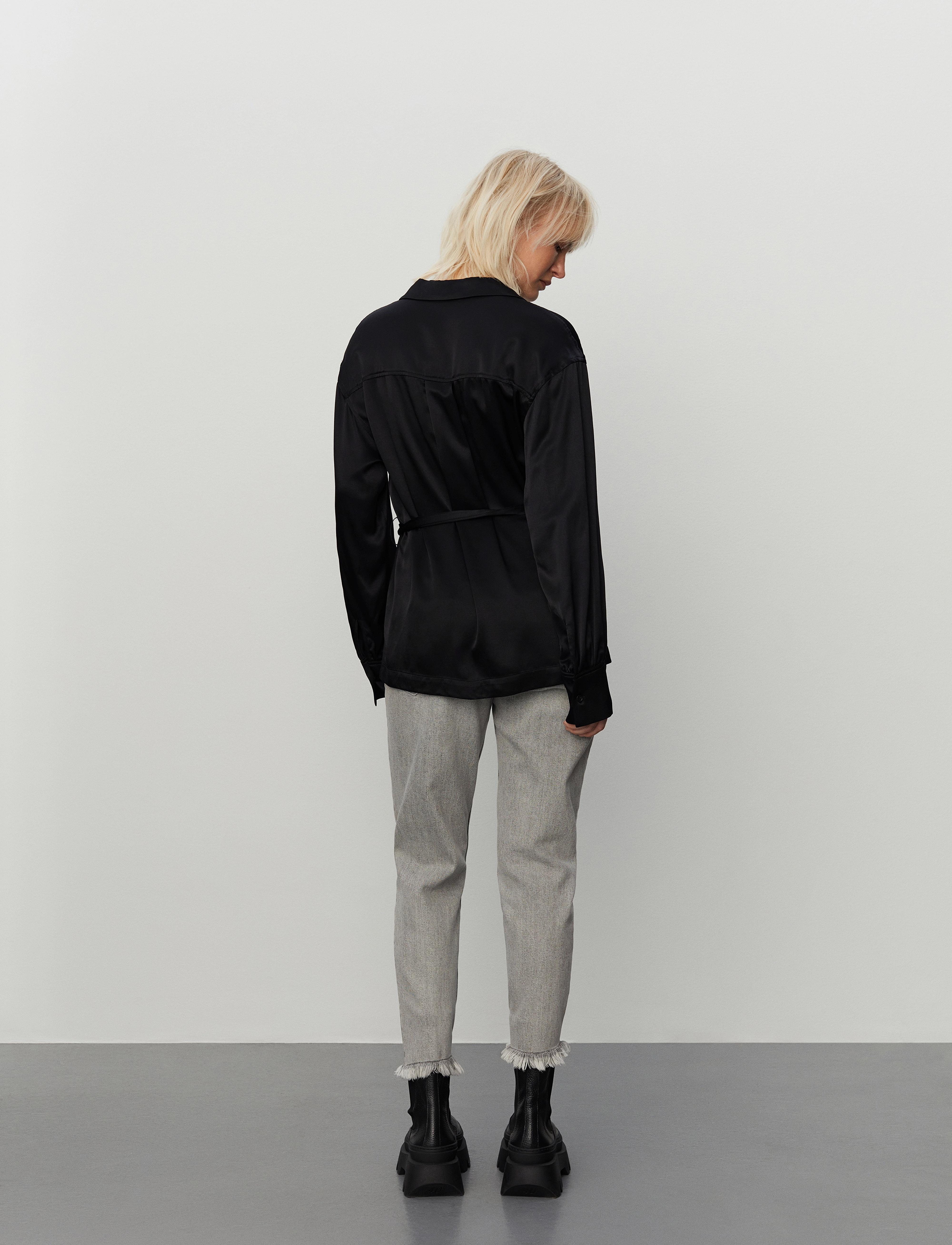 2NDDAY - 2ND Shanon TT - Satin Ease - langärmlige blusen - meteorite (black) - 5