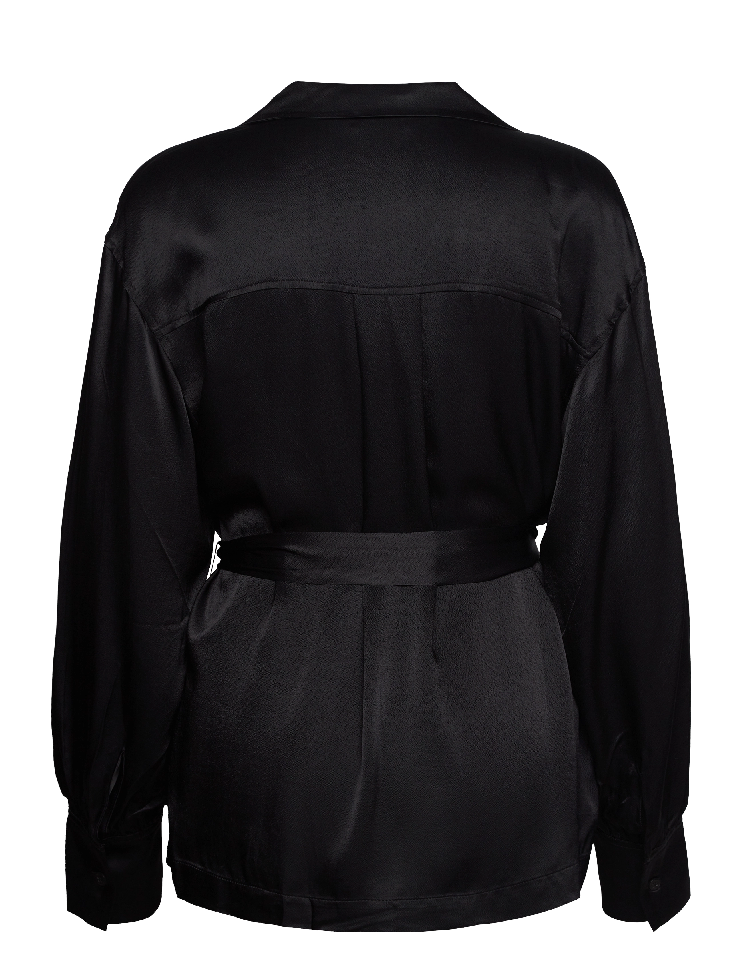 2NDDAY - 2ND Shanon TT - Satin Ease - long-sleeved blouses - meteorite (black) - 2