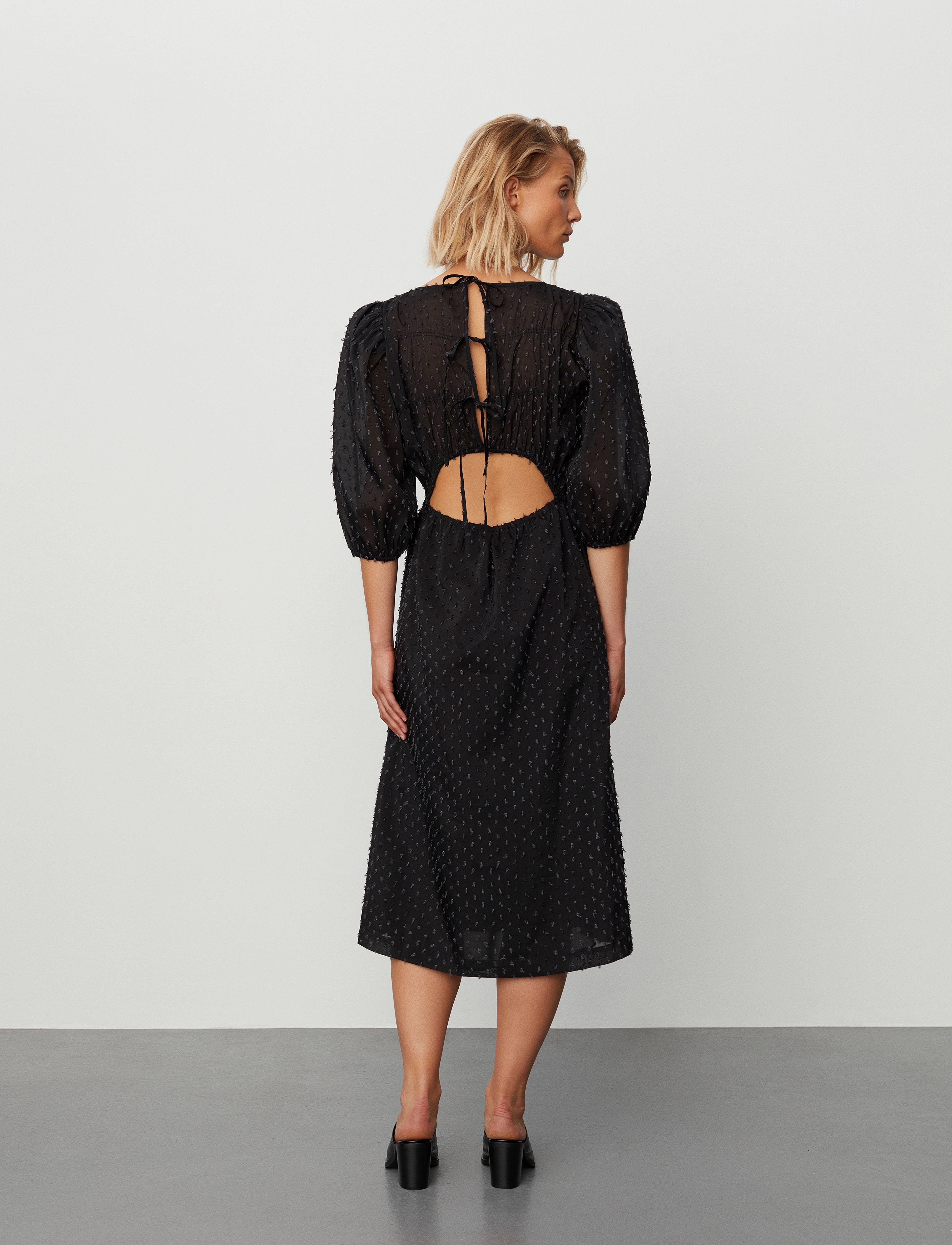 2NDDAY - 2ND Josette - Structural Dots - midi-jurken - meteorite (black) - 4
