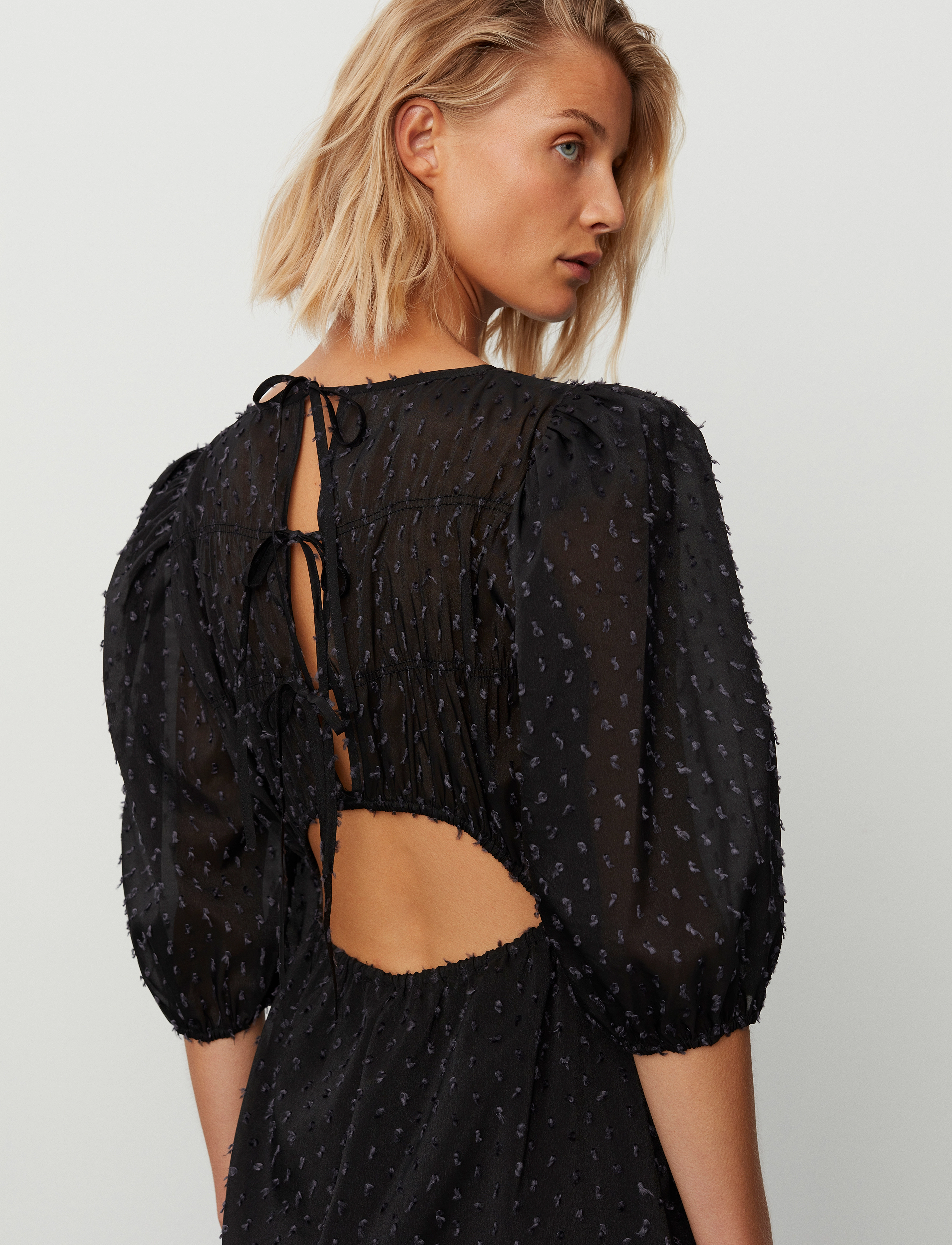 2NDDAY - 2ND Josette - Structural Dots - midi-jurken - meteorite (black) - 5