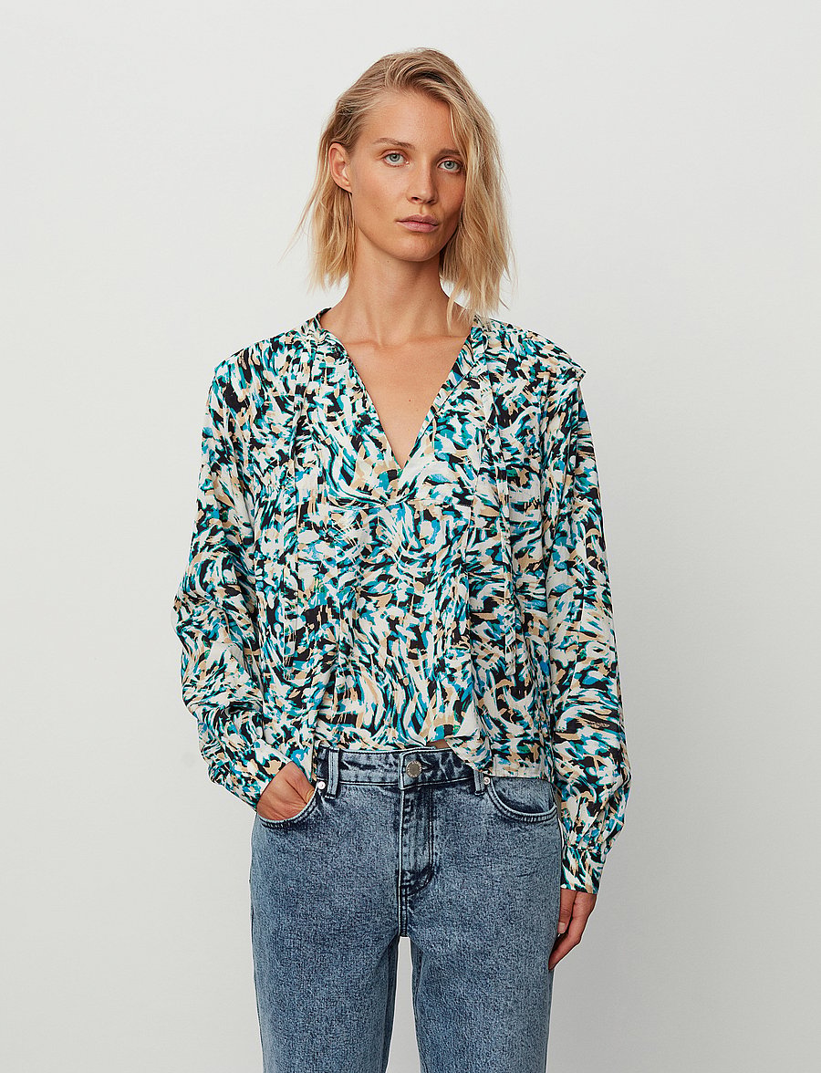 2NDDAY - 2ND Roux - Cotton Bliss Print - langærmede bluser - twirl blue - 0