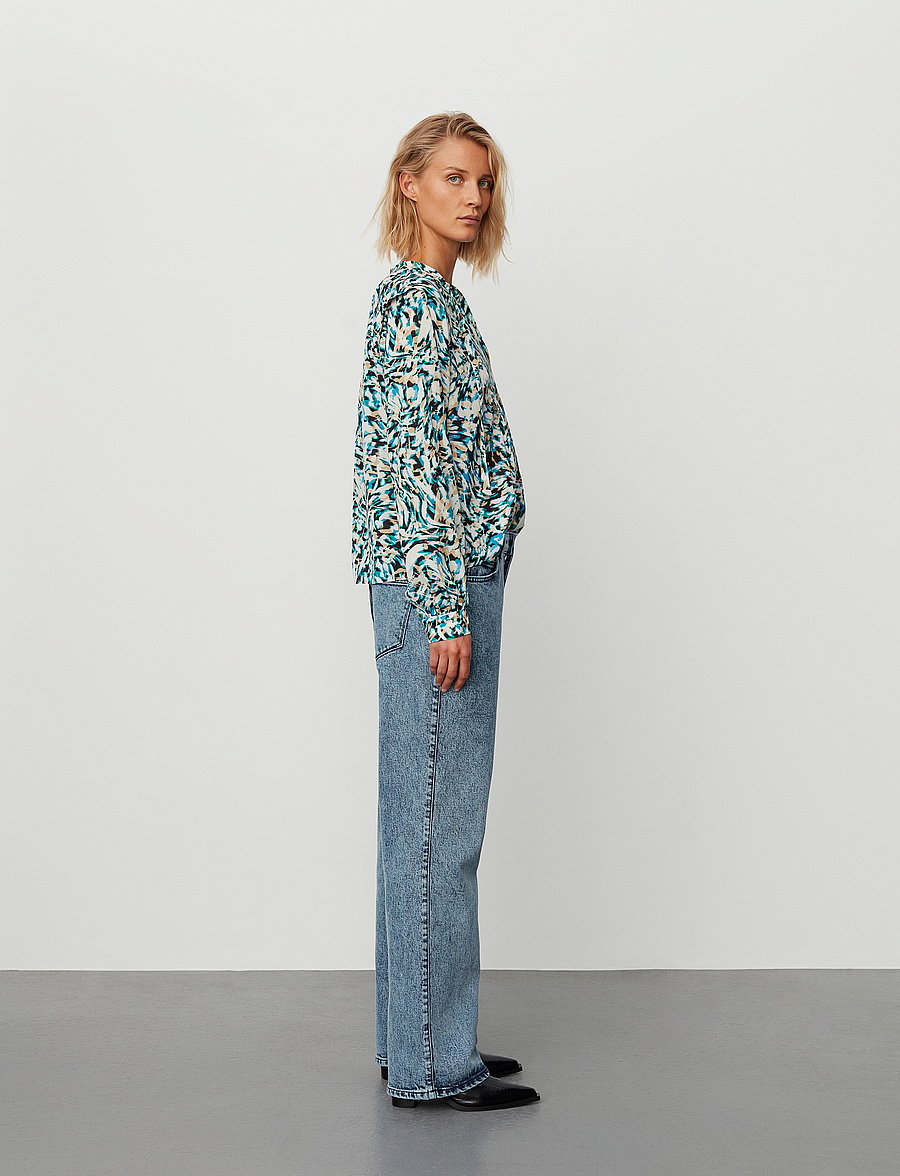 2NDDAY - 2ND Roux - Cotton Bliss Print - langærmede bluser - twirl blue - 3