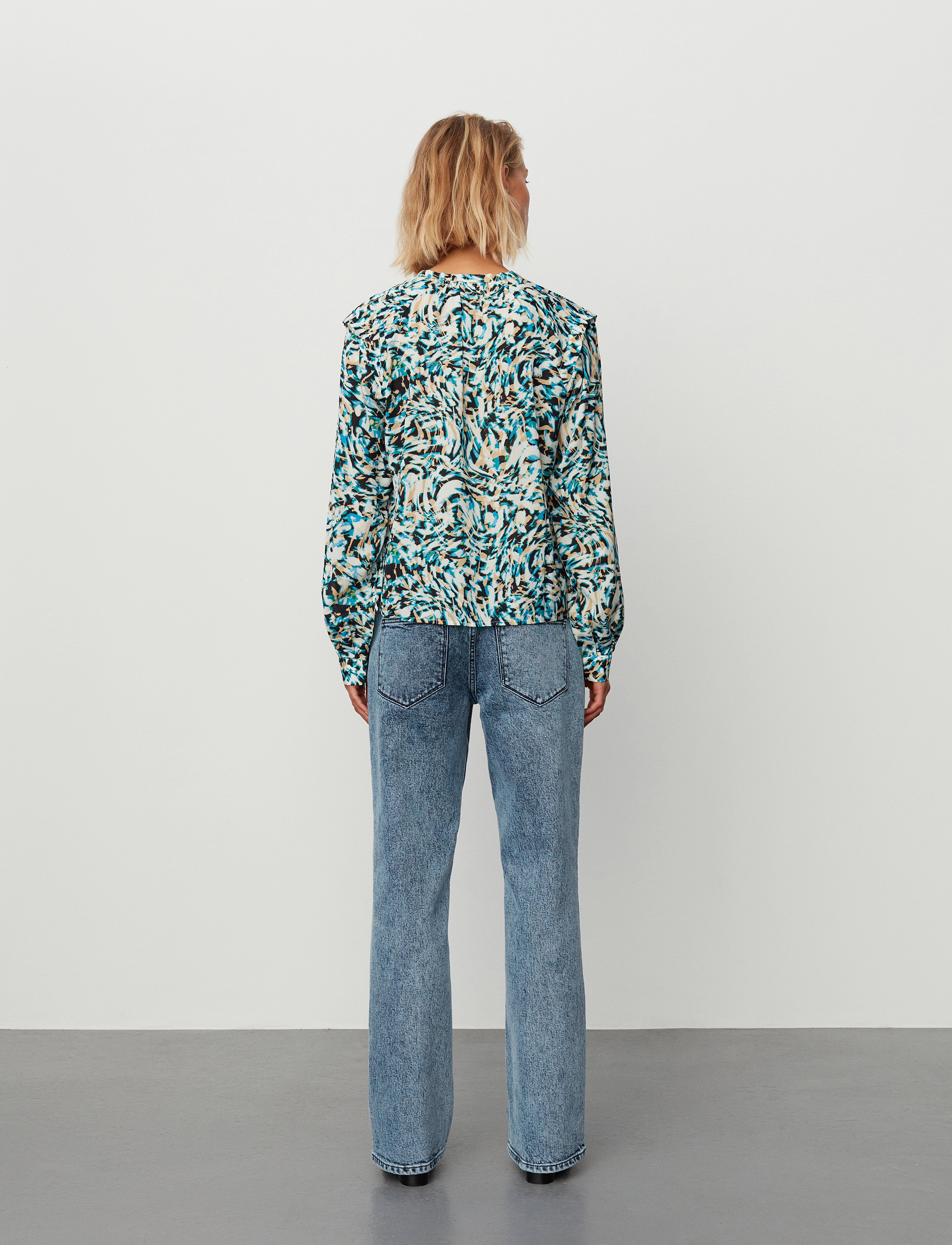 2NDDAY - 2ND Roux - Cotton Bliss Print - long sleeved blouses - twirl blue - 5