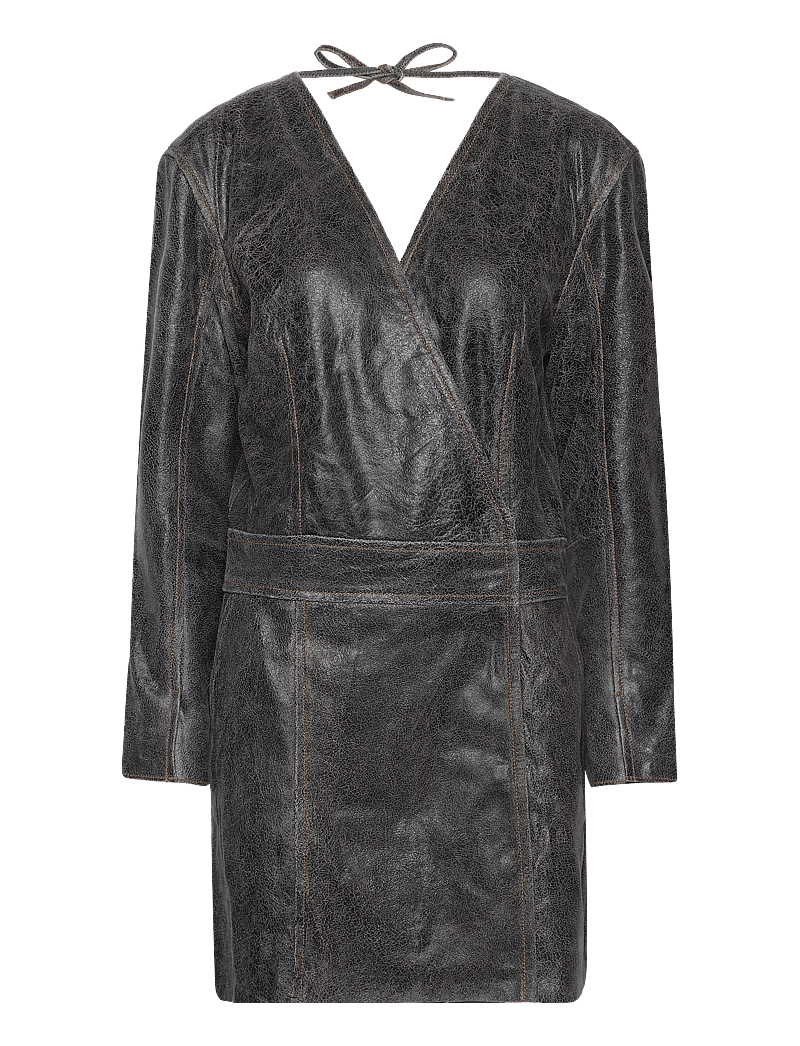 2NDDAY - 2ND Clement - Leather Crush - partykleider - meteorite (black) - 1