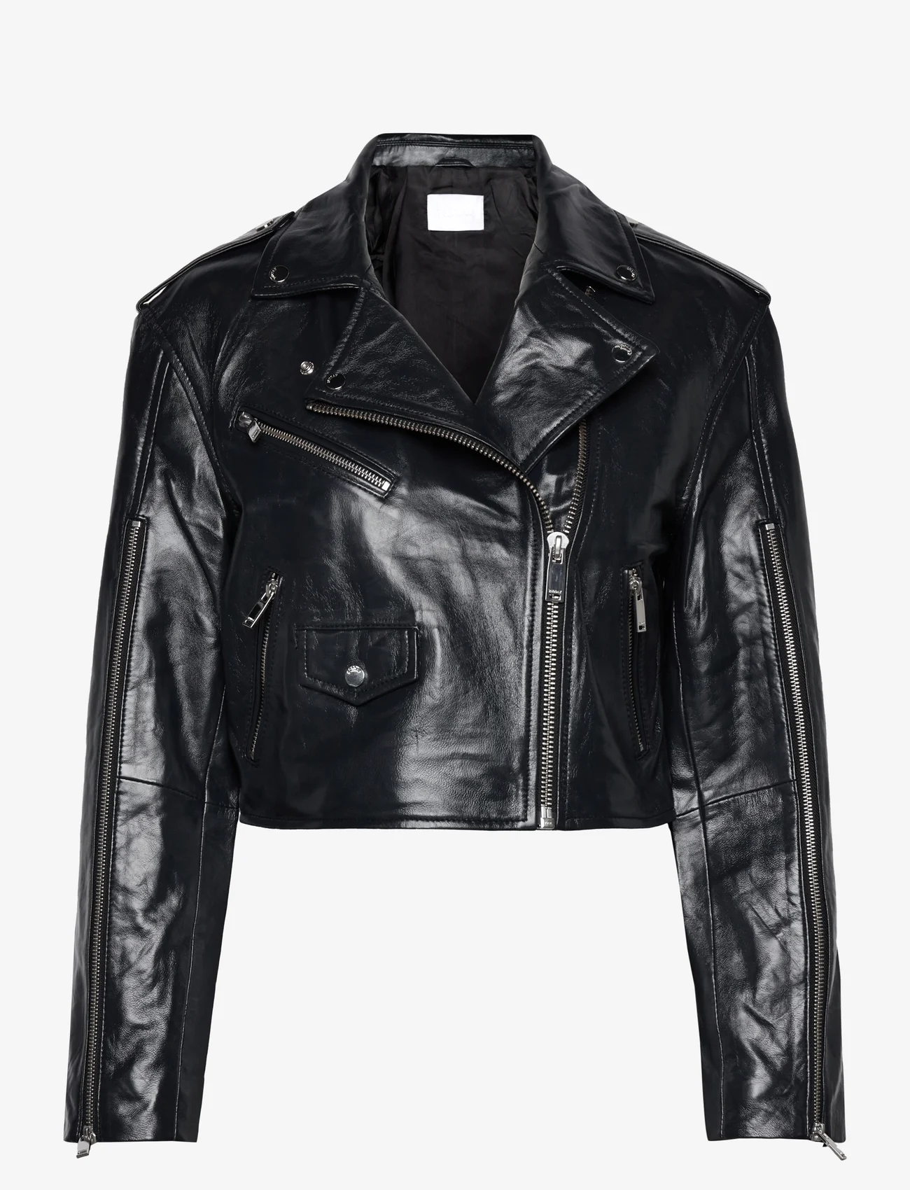 2NDDAY - 2ND Torino - Leather Shine - leather jackets - meteorite (black) - 0