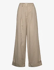2NDDAY - 2ND Mari - Cotton Linen Slub - linen trousers - soft taupe - 0