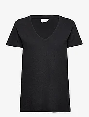 2NDDAY - 2ND Beverly - Essential Linen Jersey - t-shirts - jet black - 0