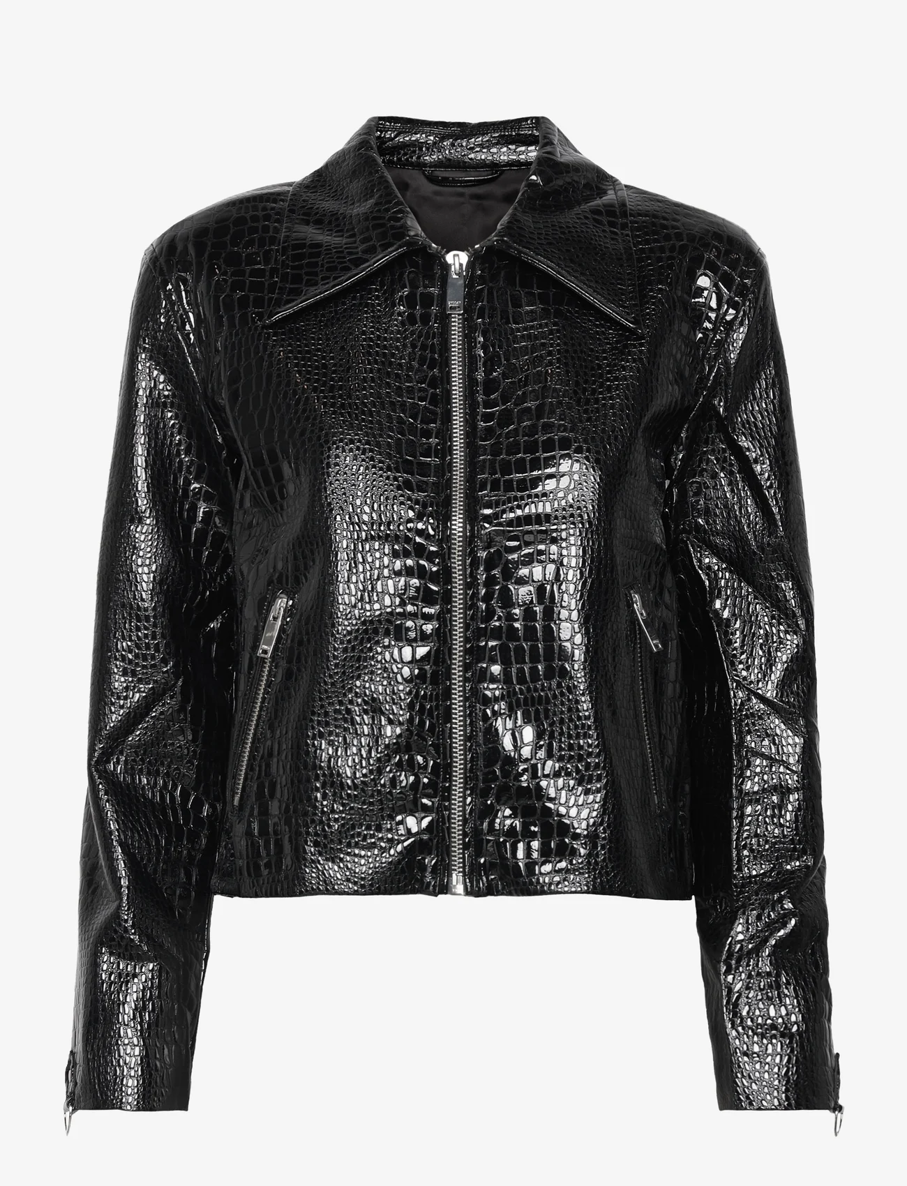 2NDDAY - 2ND Gregor - Croco lacquer - spring jackets - meteorite (black) - 0