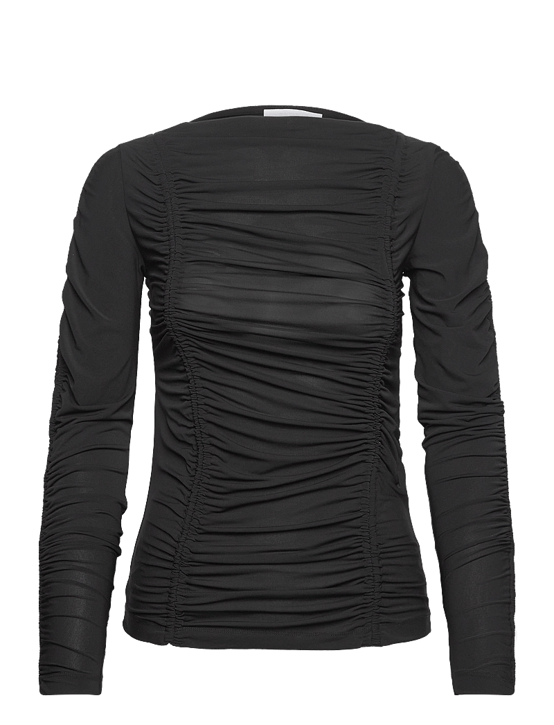 2NDDAY - 2ND Clarke TT - Sensual Drape - long-sleeved tops - meteorite (black) - 0