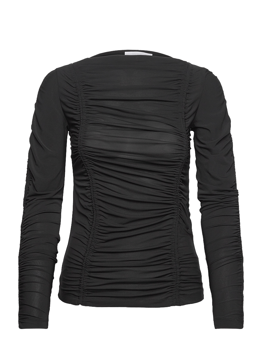 2NDDAY - 2ND Clarke TT - Sensual Drape - langærmede toppe - meteorite (black) - 0