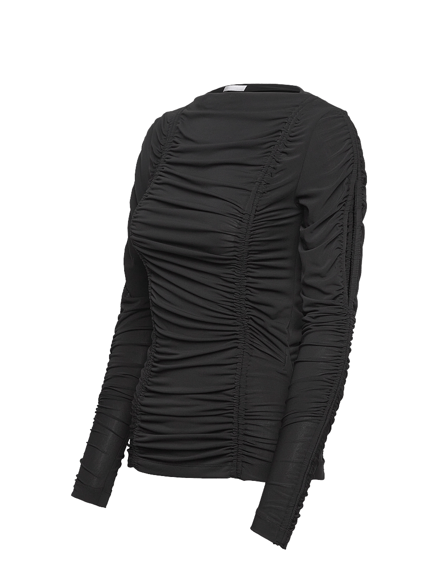 2NDDAY - 2ND Clarke TT - Sensual Drape - langærmede toppe - meteorite (black) - 2